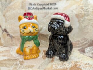 Orange Cat and Black Dog - Small Salt and Pepper Set