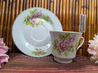 Pink Roses Teacup and Saucer