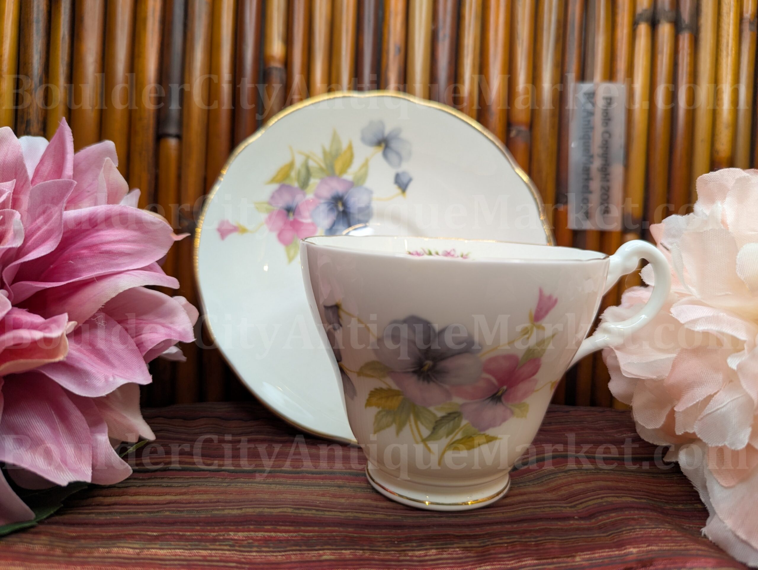 Royal Castle July Pansy Teacup and Saucer - Image 2