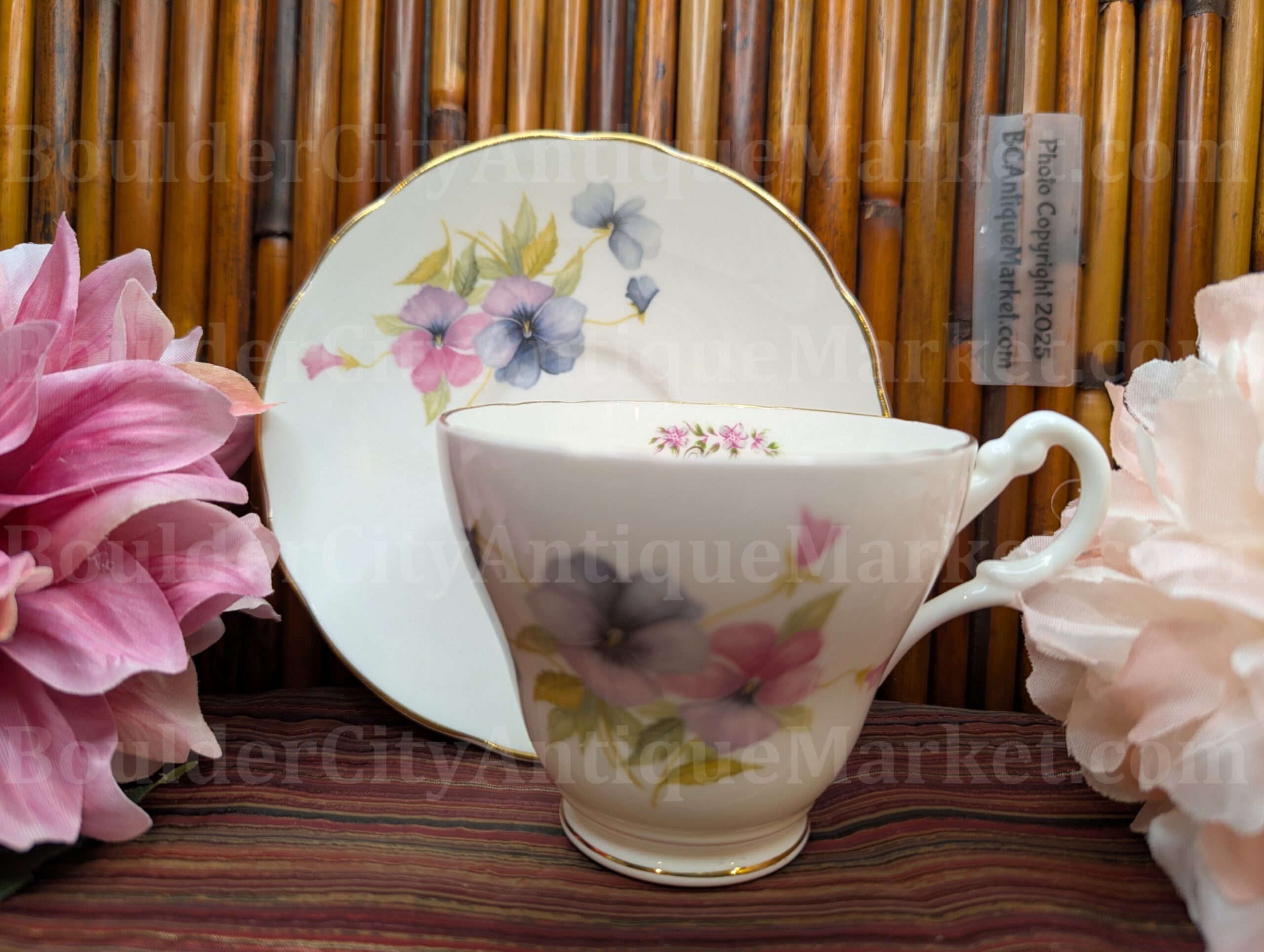 Royal Castle July Pansy Teacup and Saucer - Image 5
