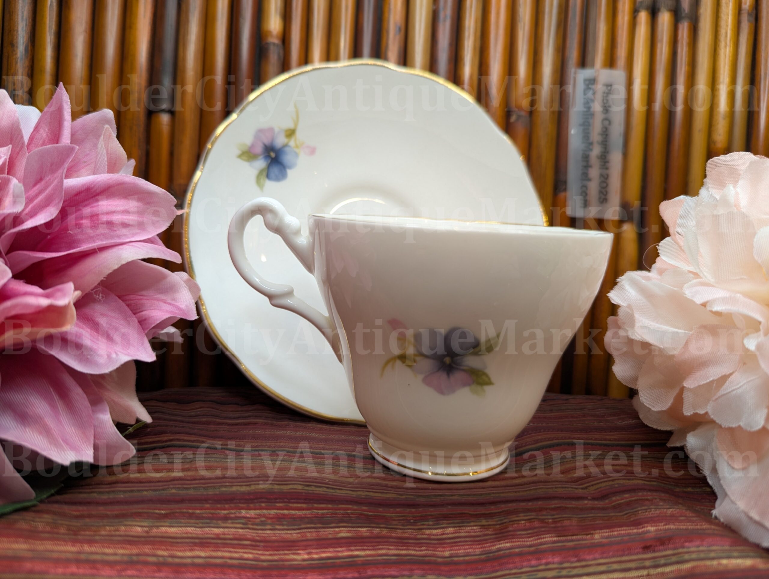Royal Castle July Pansy Teacup and Saucer - Image 3