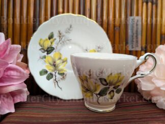 Yellow Floral Regency Teacup and Saucer