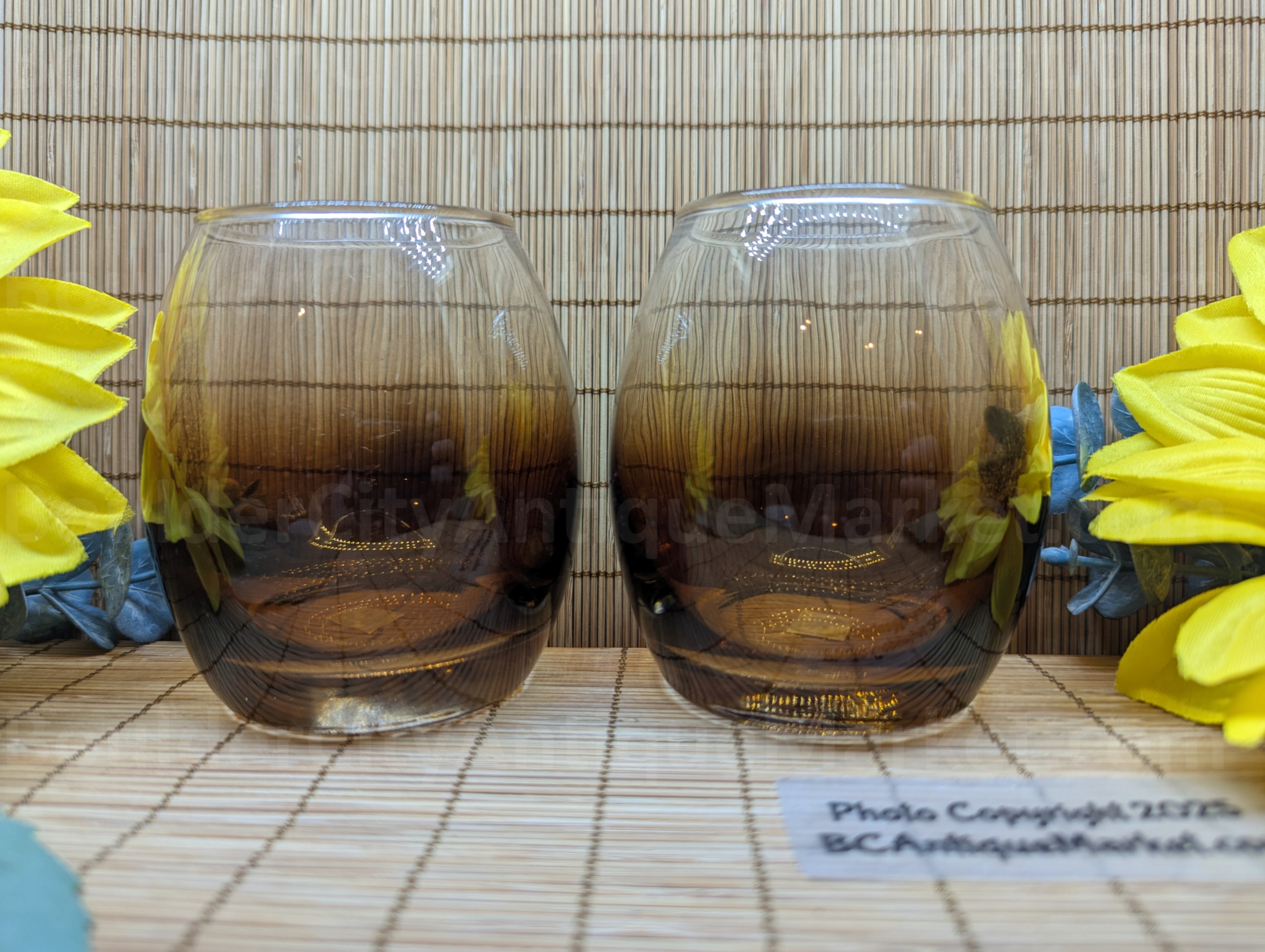 MCM Amber Tumblers, Set of Six