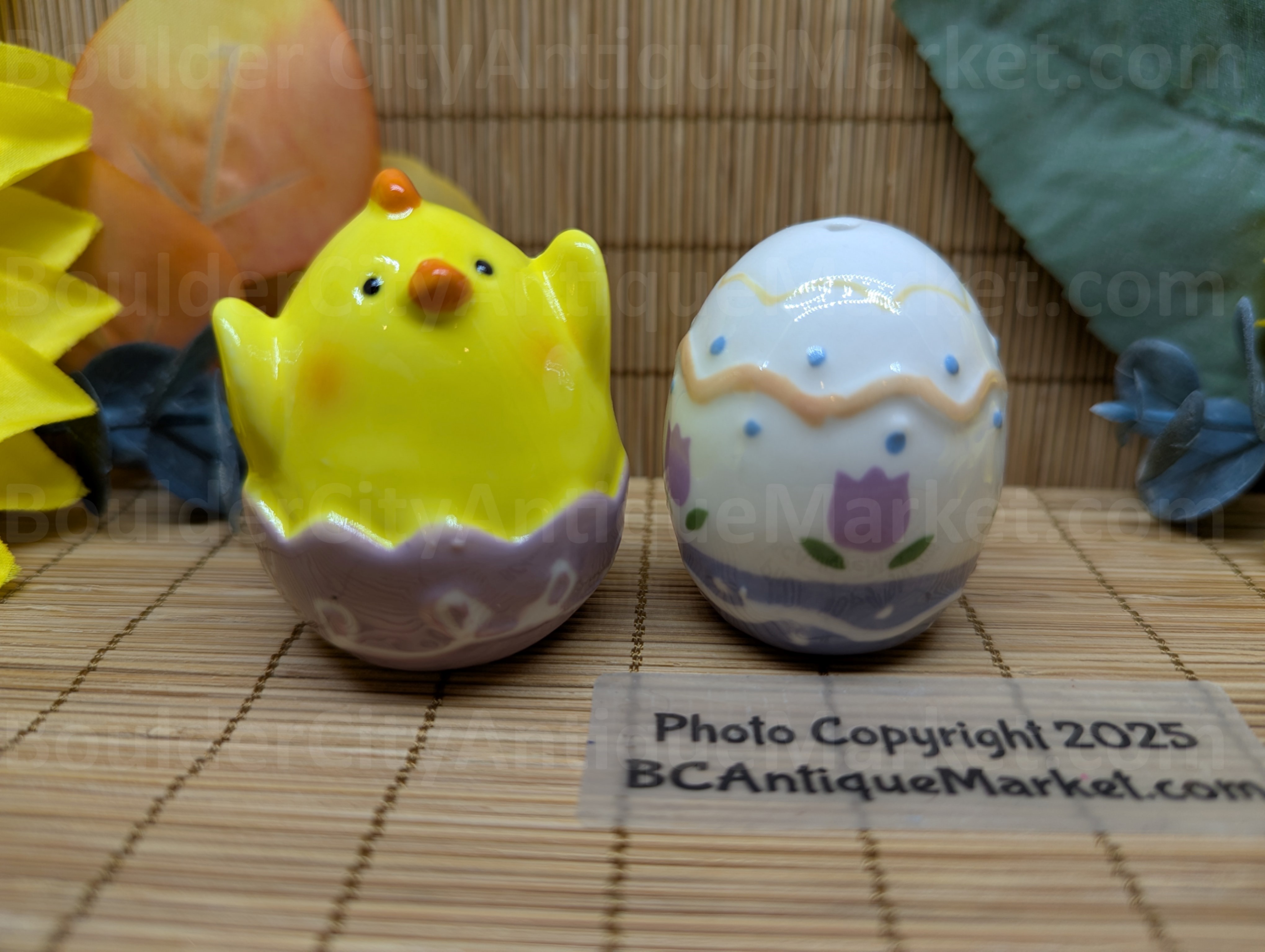 Chick and Purple Egg Small Salt and Pepper Set