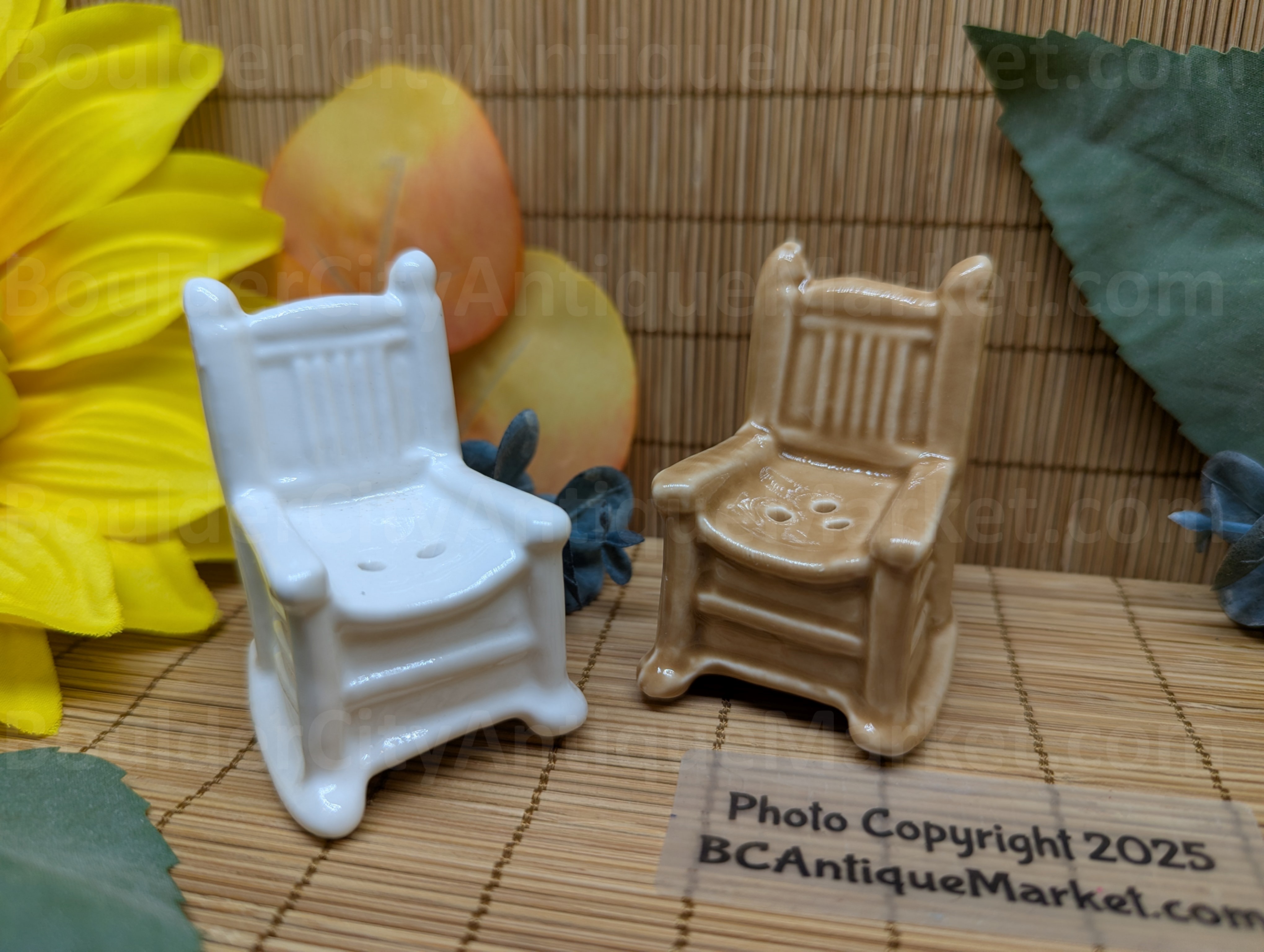 White and Brown Rockers Small Salt and Pepper Set