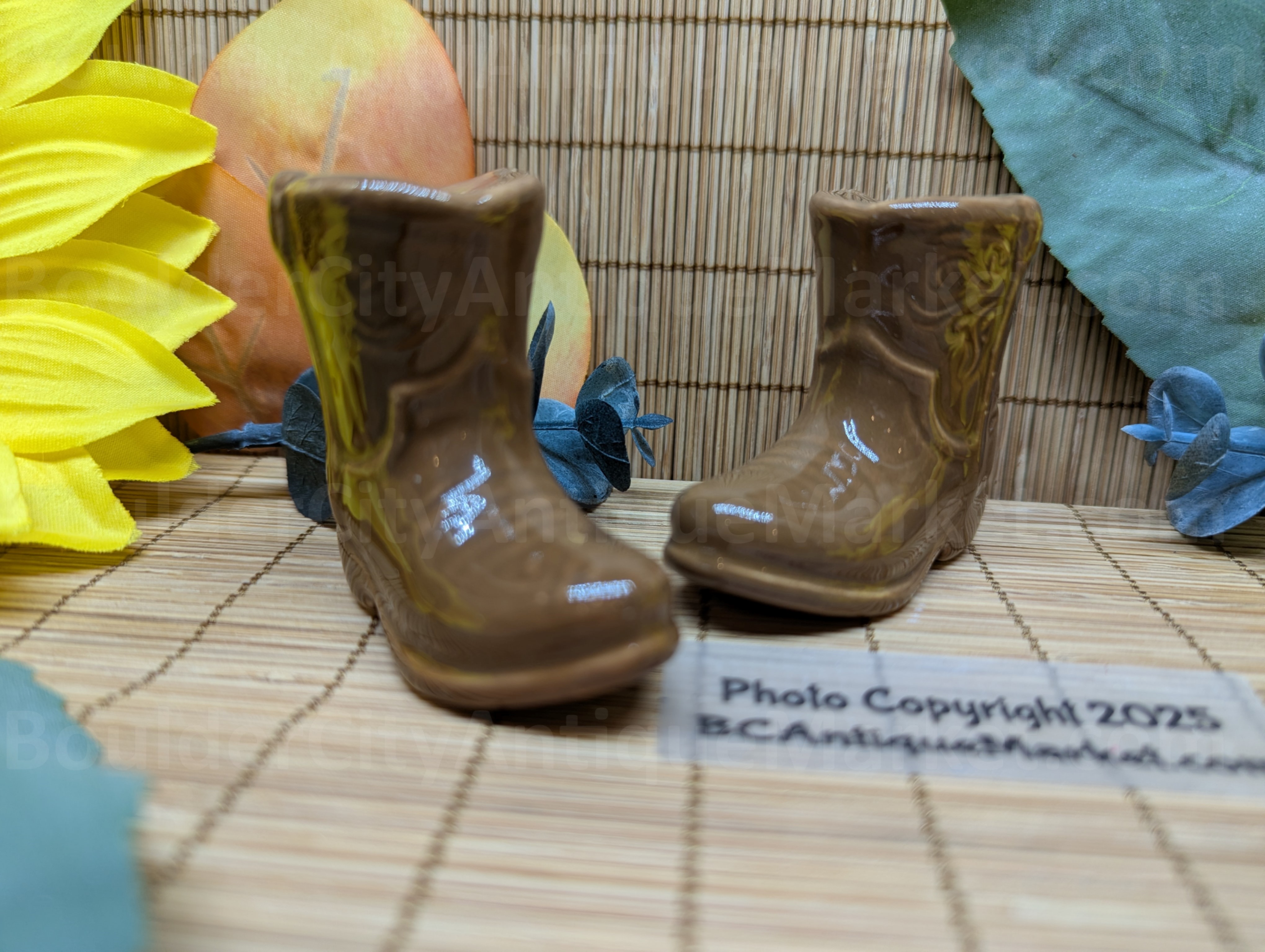 Brown Cowboy Boots Small Salt and Pepper Set