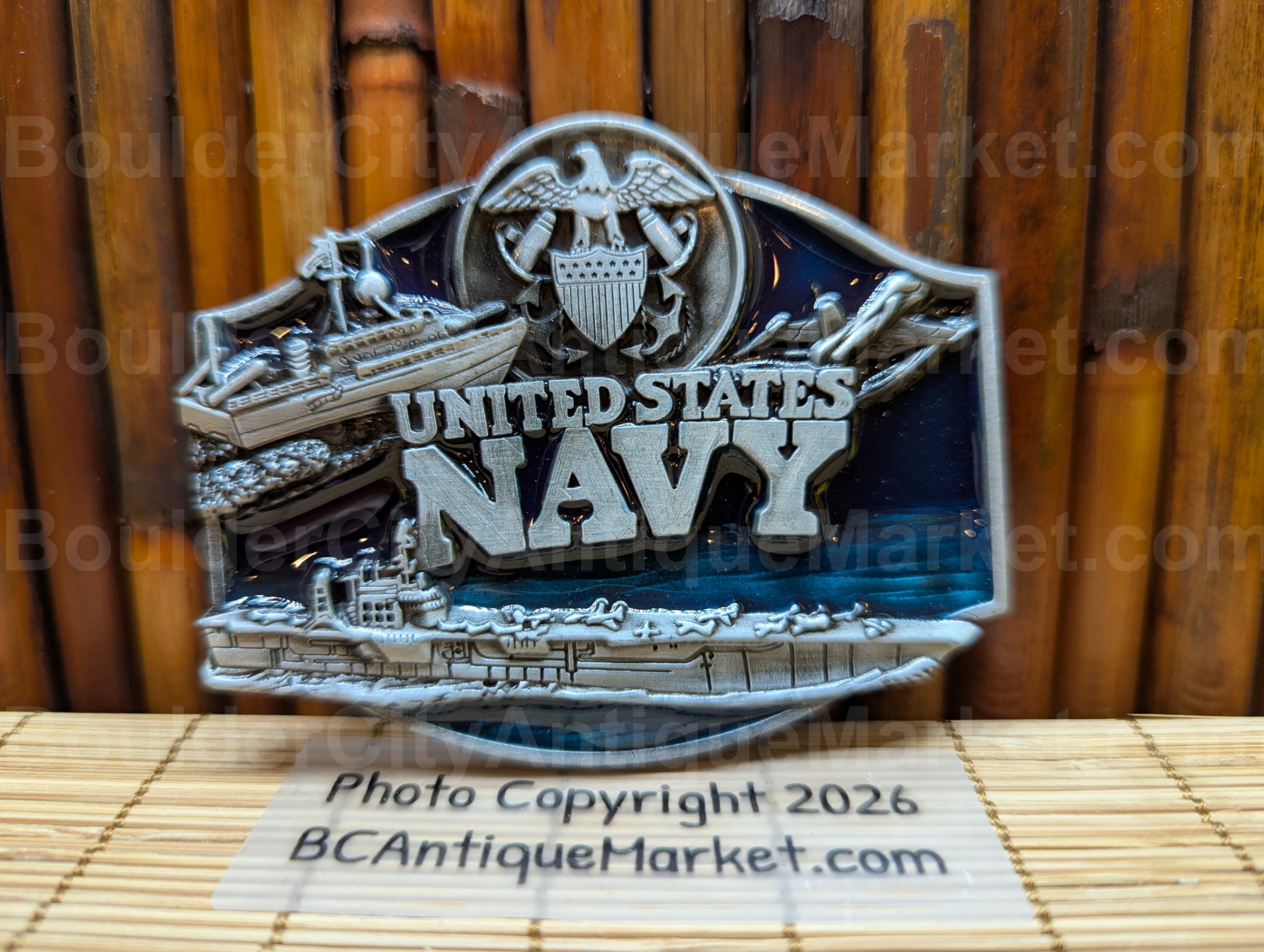 United States Navy Blue Belt Buckle