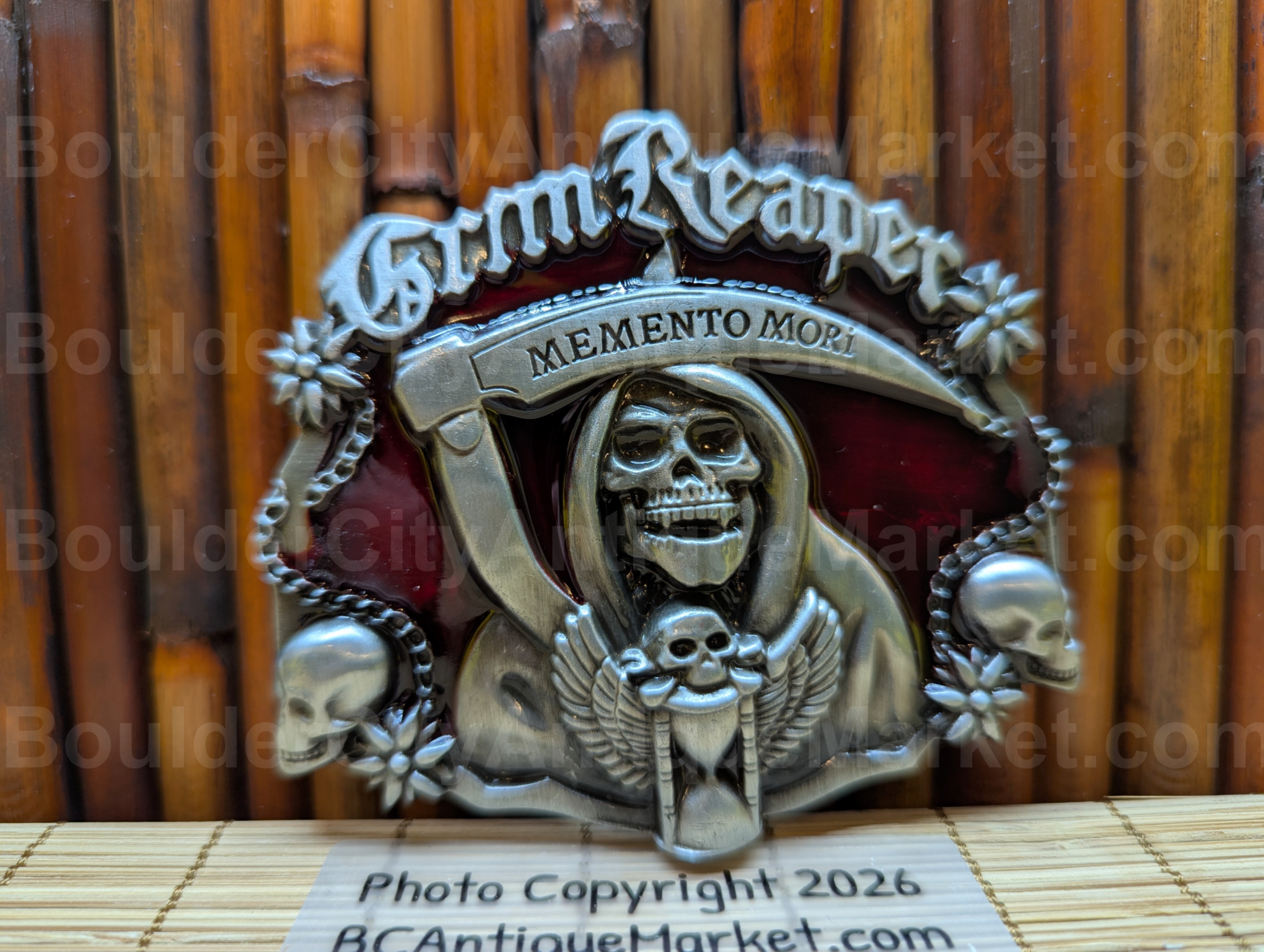 Grim Reaper Memento Mori Belt Buckle