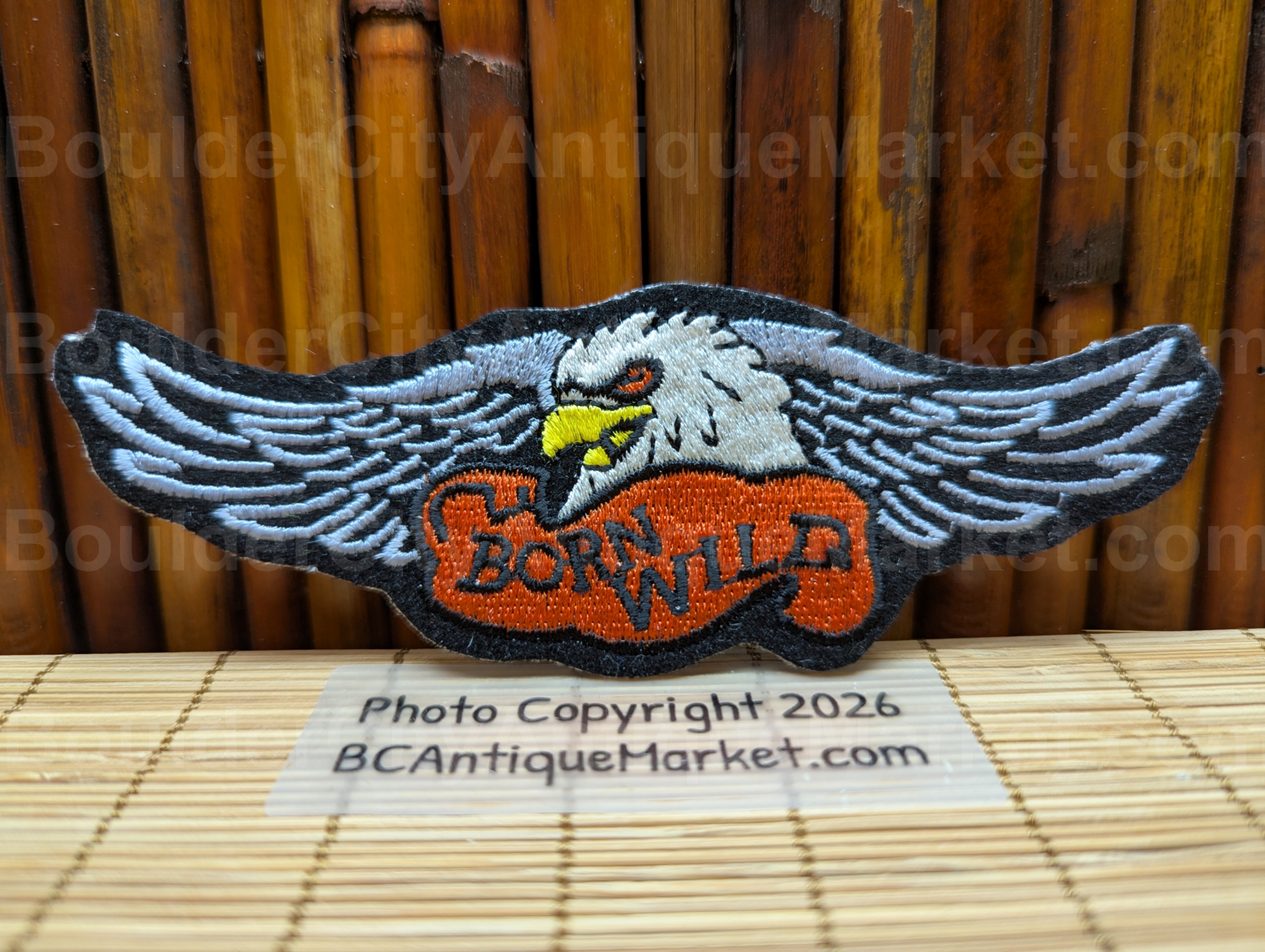 Born Wild Eagle Wings Iron On Patch