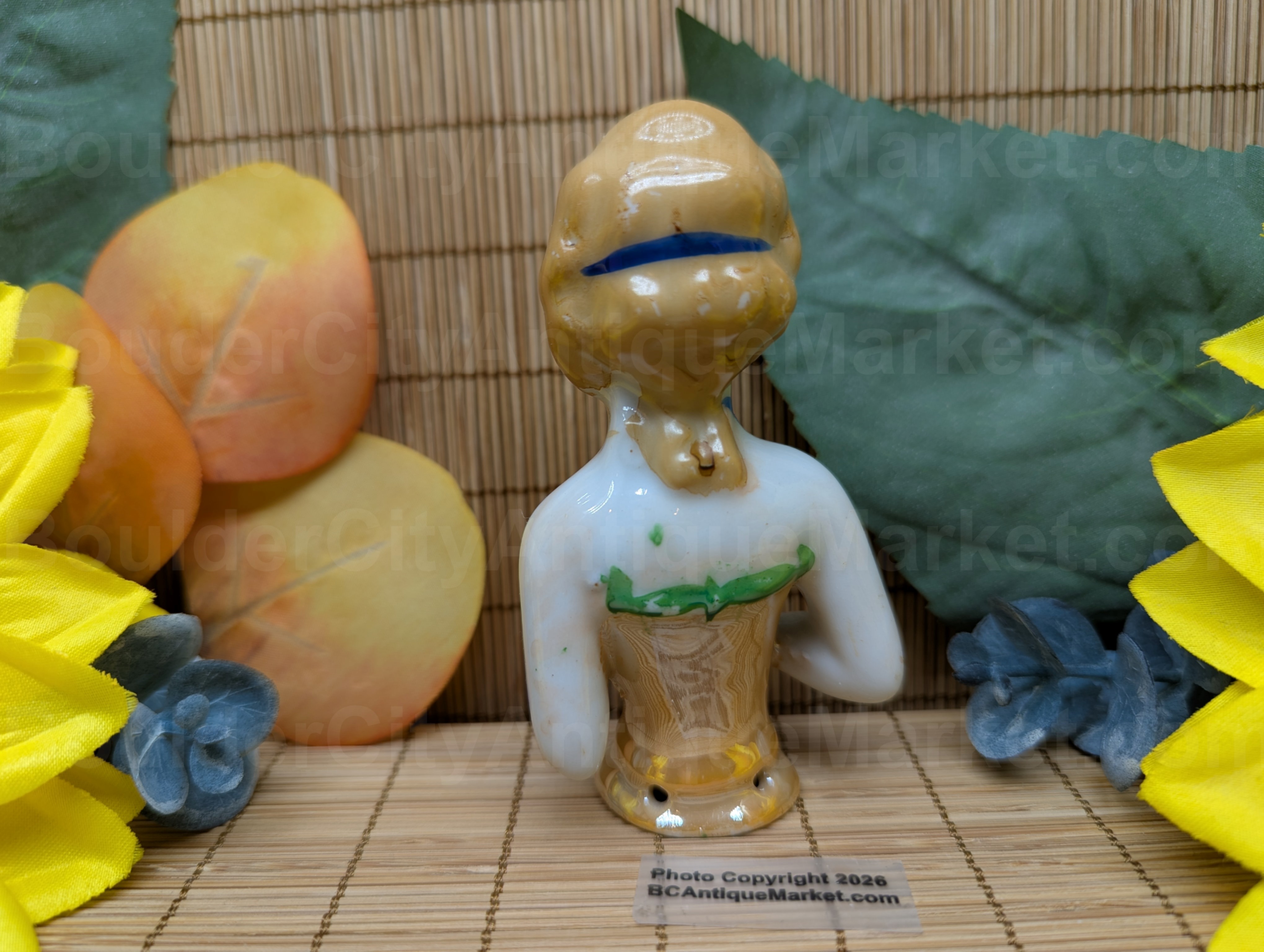 Vintage Porcelain Iridescent Half Doll - Image 3