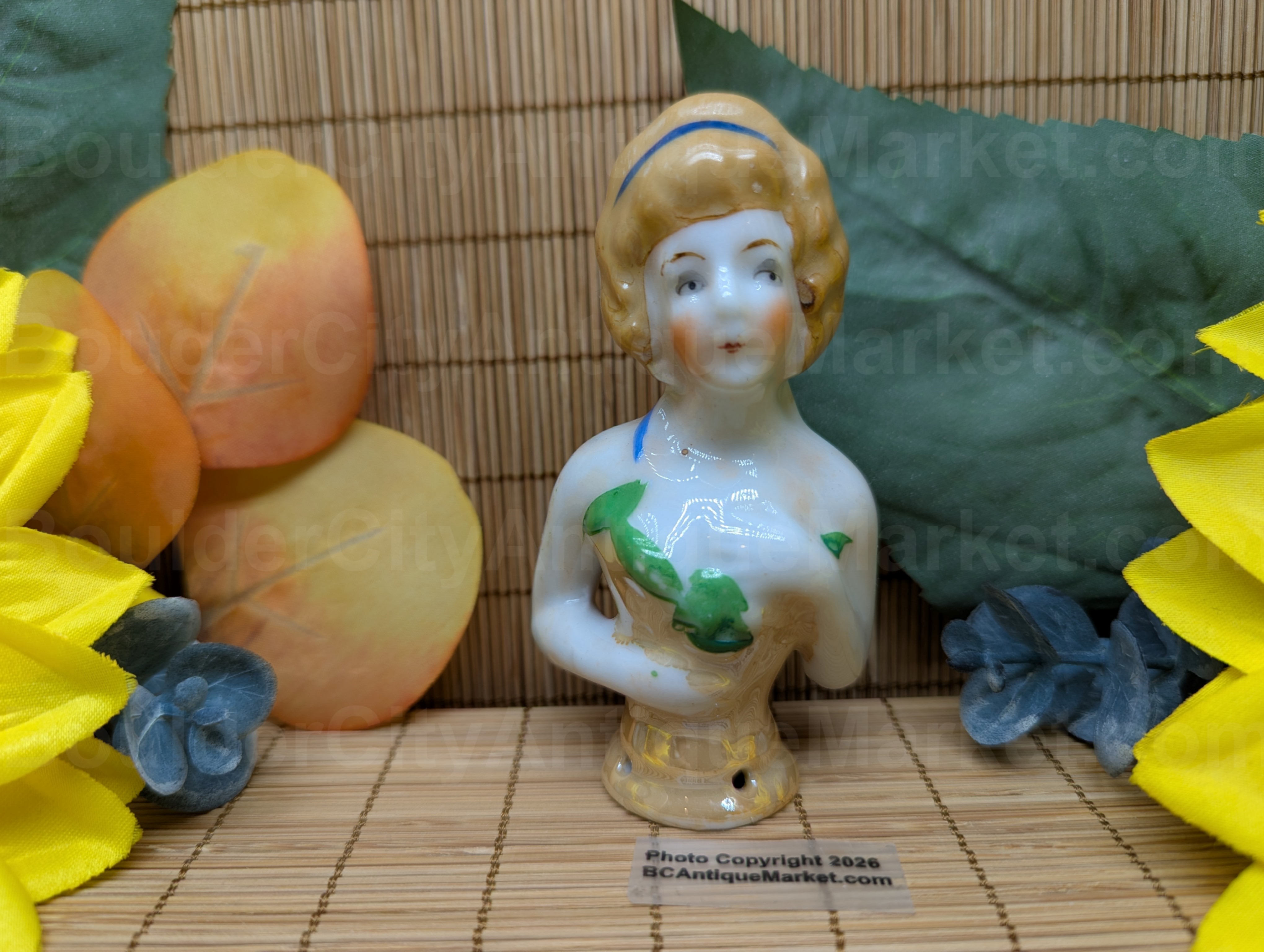 Vintage Porcelain Iridescent Half Doll