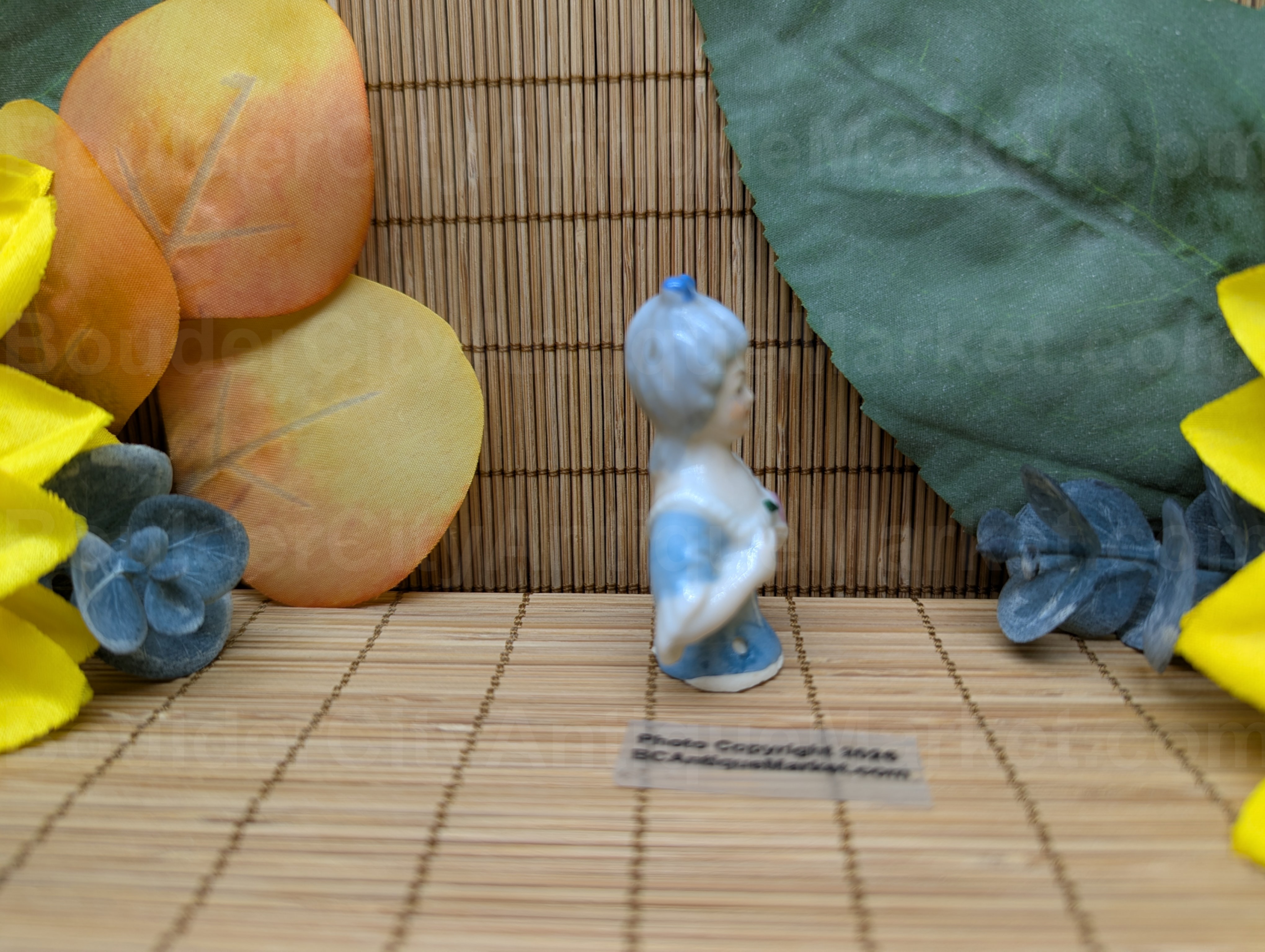 Vintage Porcelain Blue Half Doll - Image 4