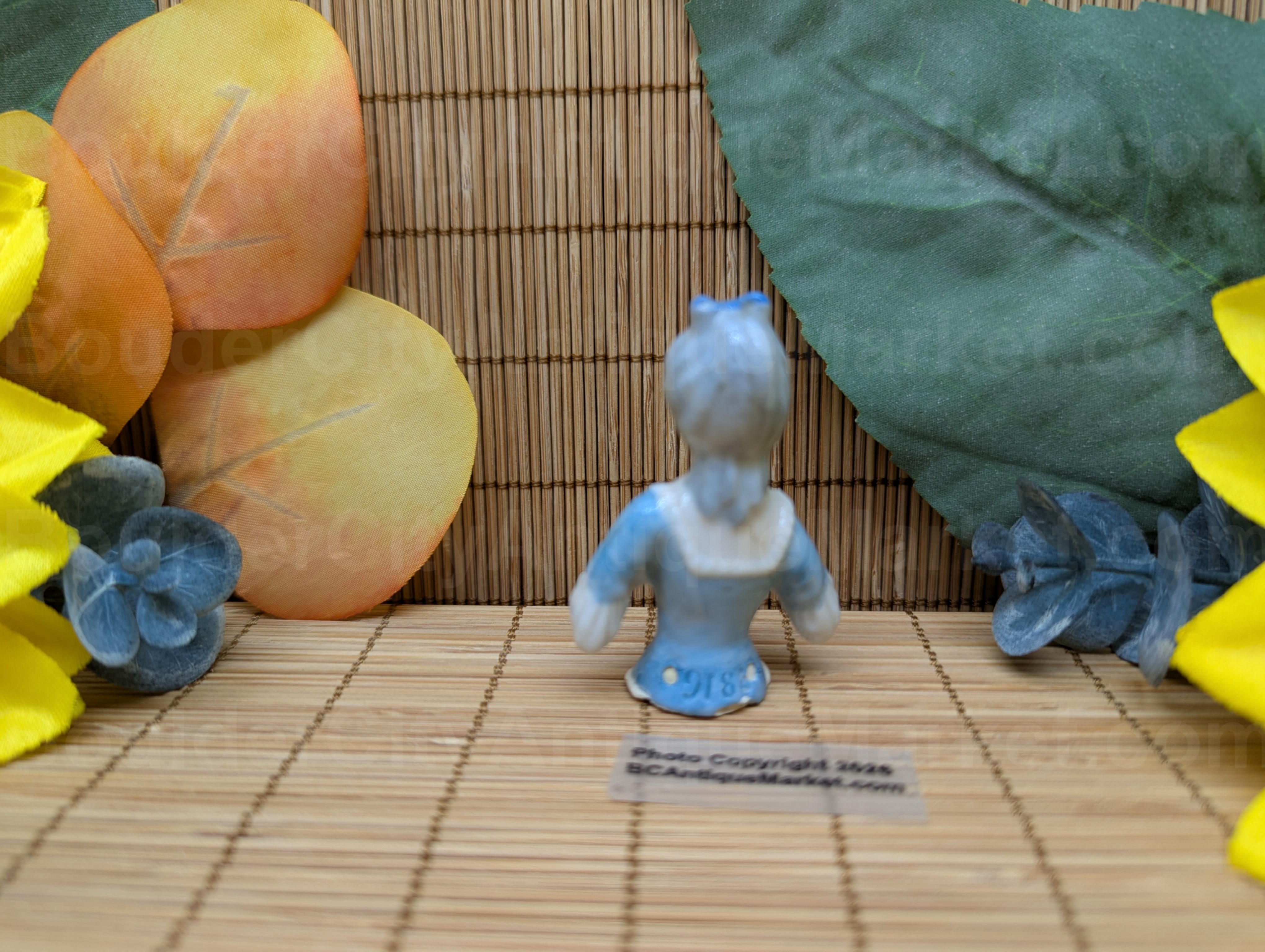 Vintage Porcelain Blue Half Doll - Image 3