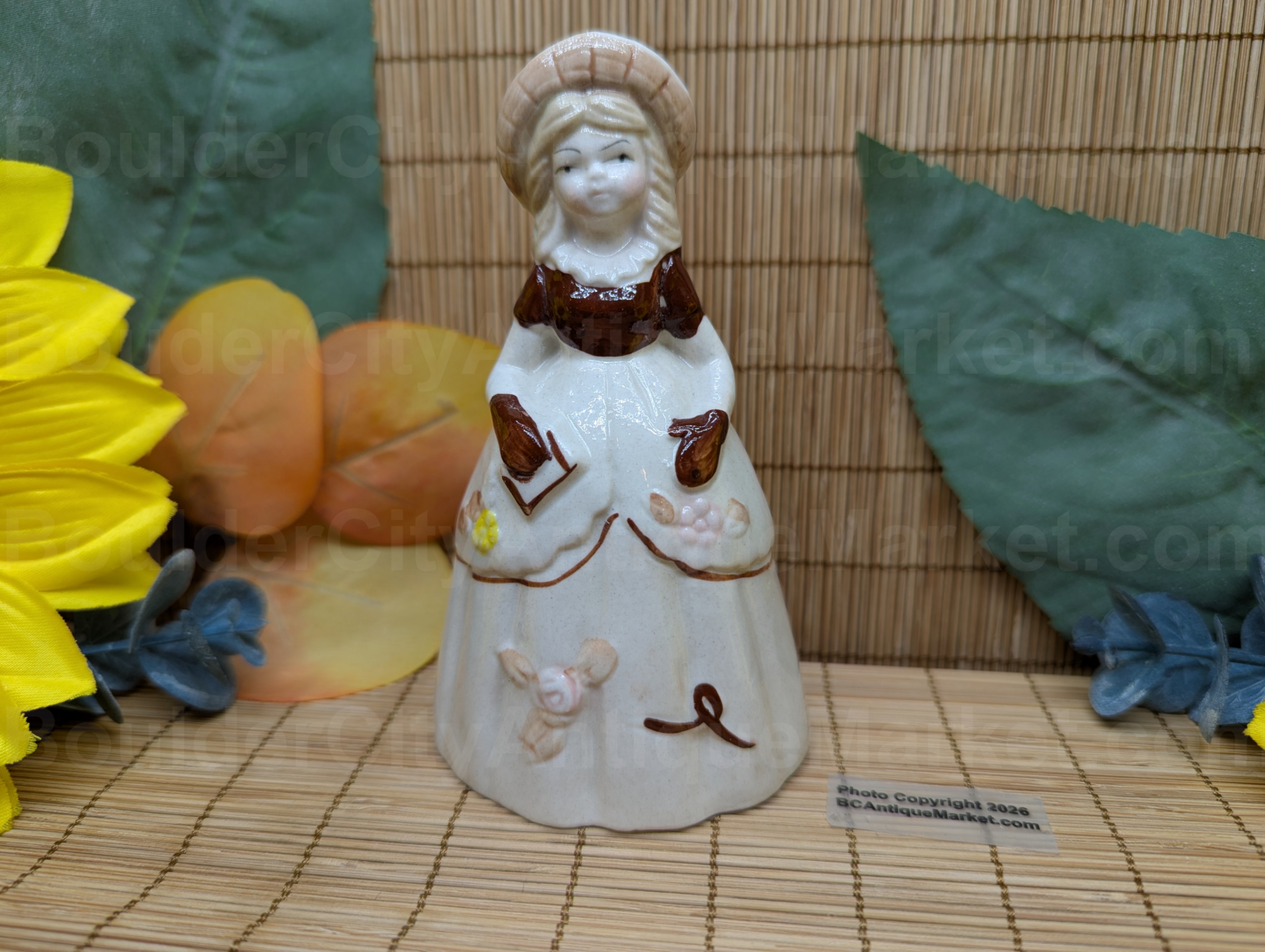 Brinn Handpainted Girl With Book Porcelain Bell