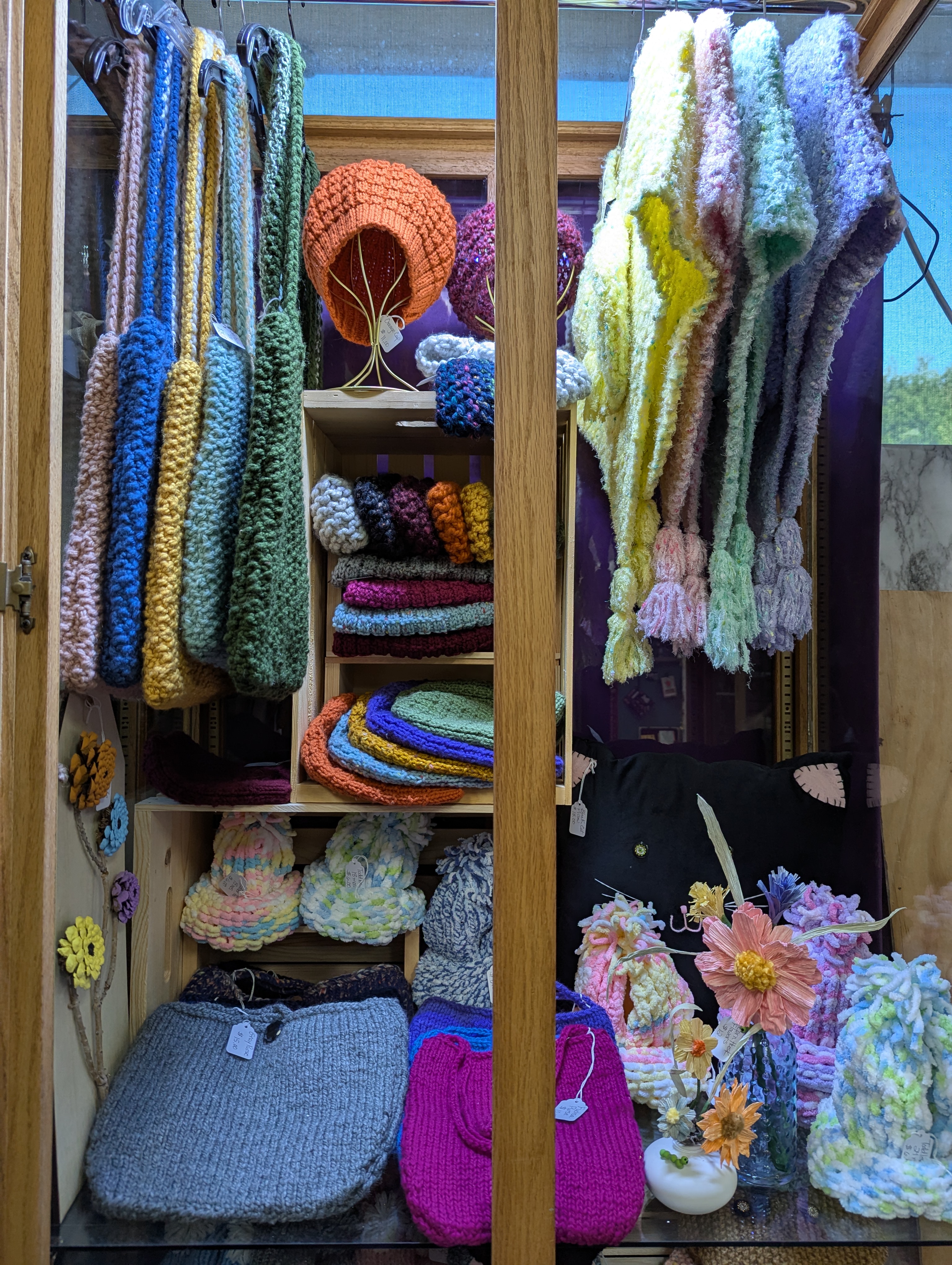 Hand knitted and handmade crafts at Boulder City Antique Market