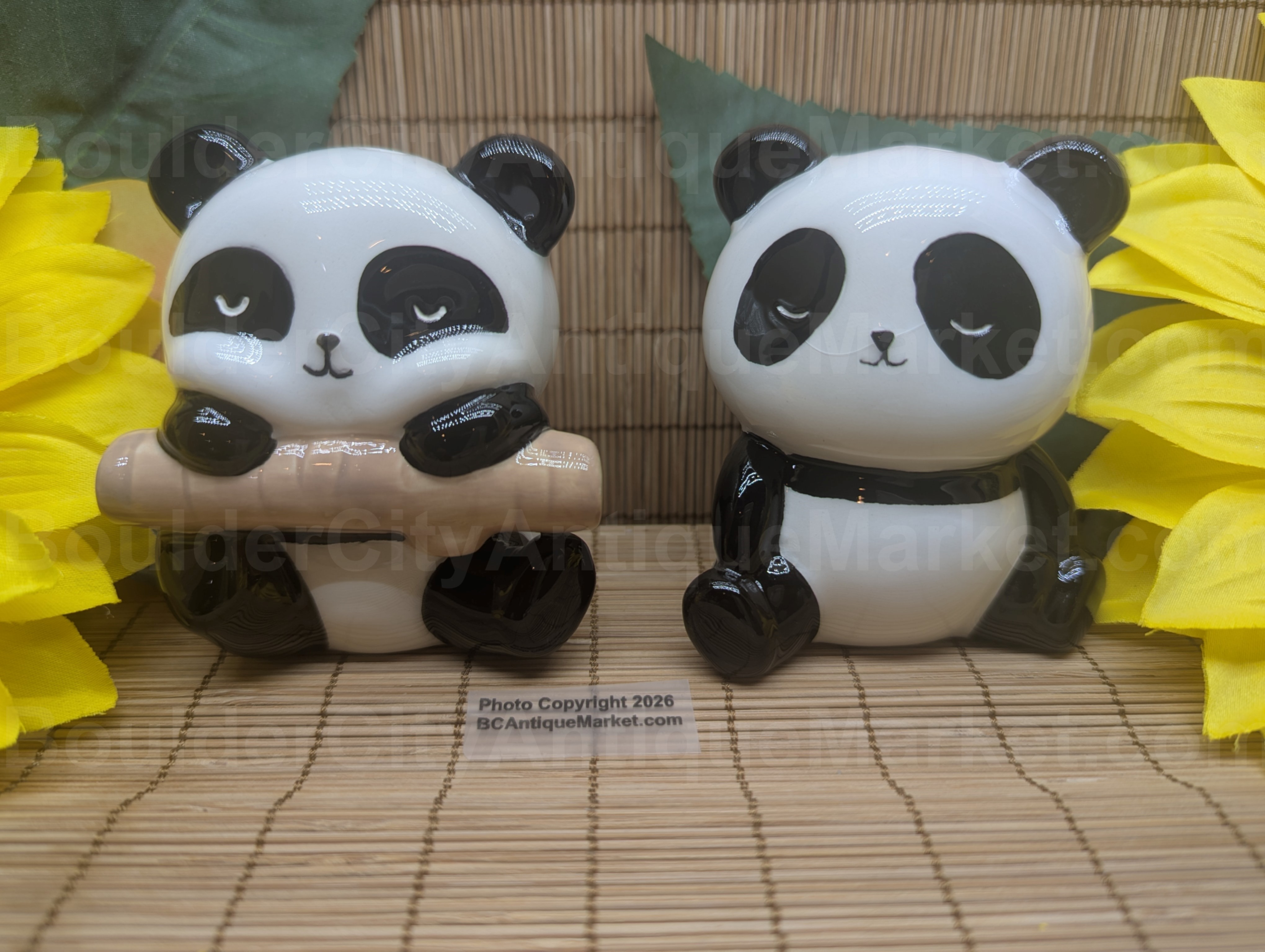Three-inches tall, stylized panda salt and pepper shakers were discontinued in 2025. We were lucky enough to get a large order of the rest of the stock. These are brand new, and most of the pandas have a small amount of crazing noted on the finish, so please be aware.