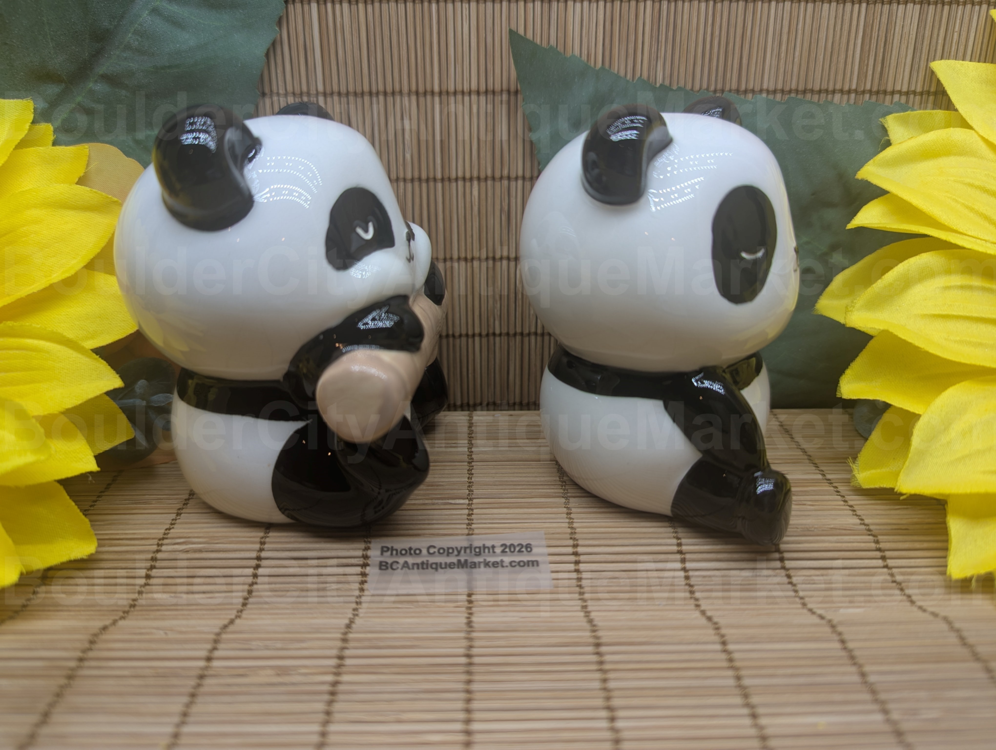 Three-inches tall, stylized panda salt and pepper shakers were discontinued in 2025. We were lucky enough to get a large order of the rest of the stock. These are brand new, and most of the pandas have a small amount of crazing noted on the finish, so please be aware.