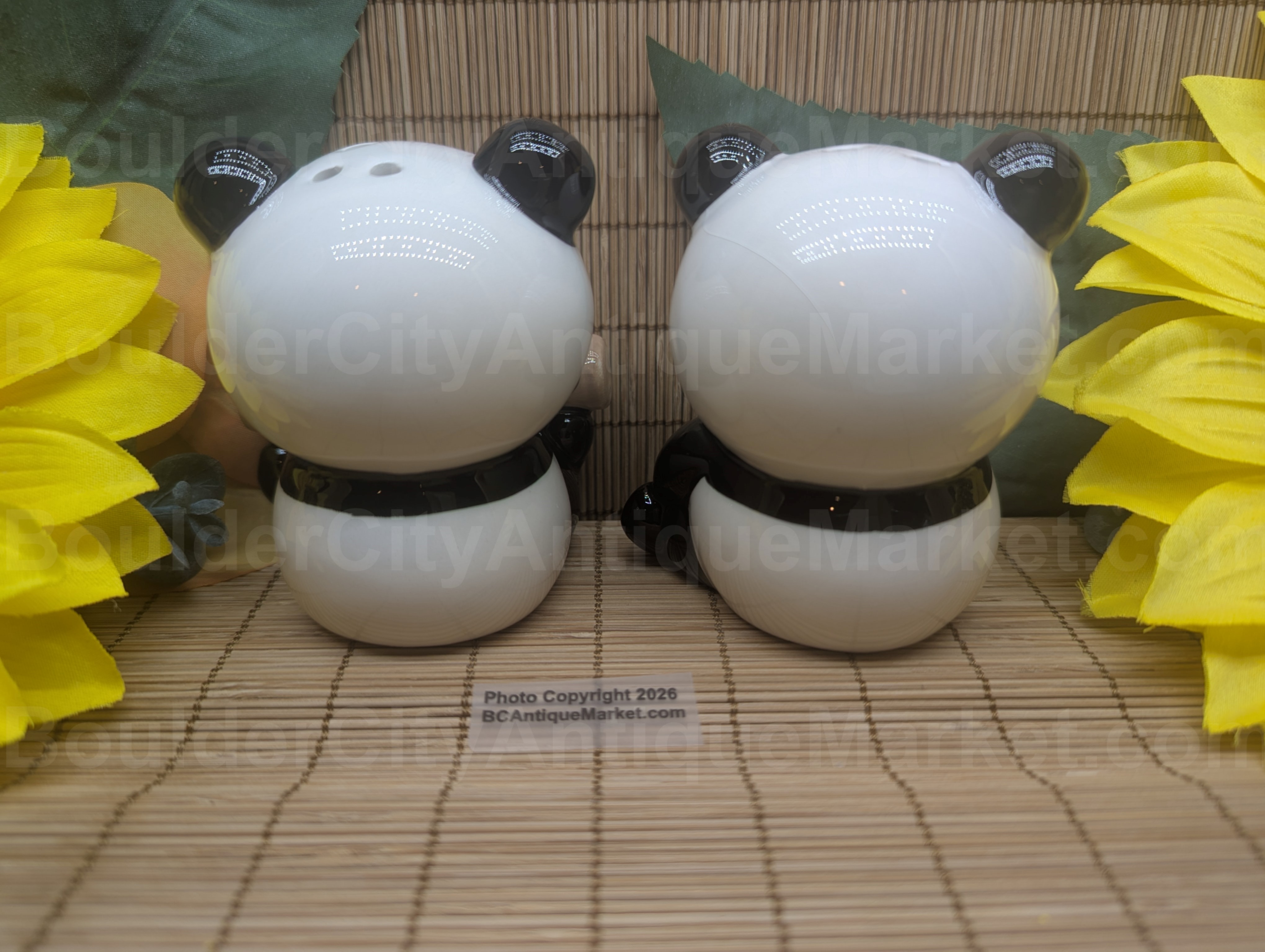 Three-inches tall, stylized panda salt and pepper shakers were discontinued in 2025. We were lucky enough to get a large order of the rest of the stock. These are brand new, and most of the pandas have a small amount of crazing noted on the finish, so please be aware.