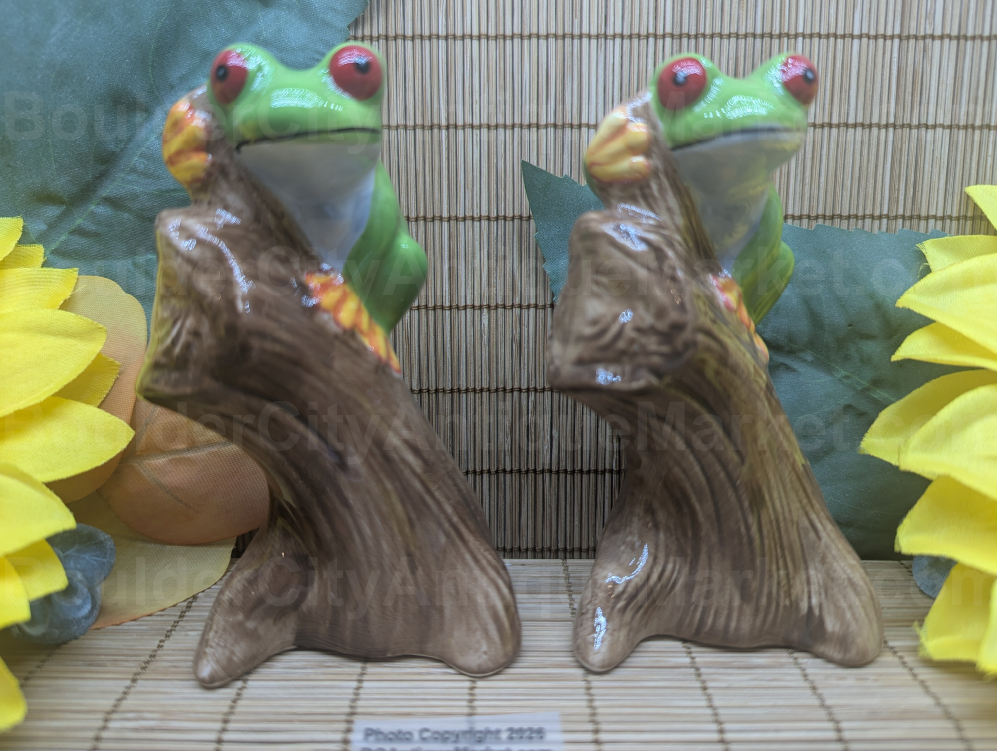 Tree frogs on branches, how cute are these new 4-inch-tall salt and pepper shakers?