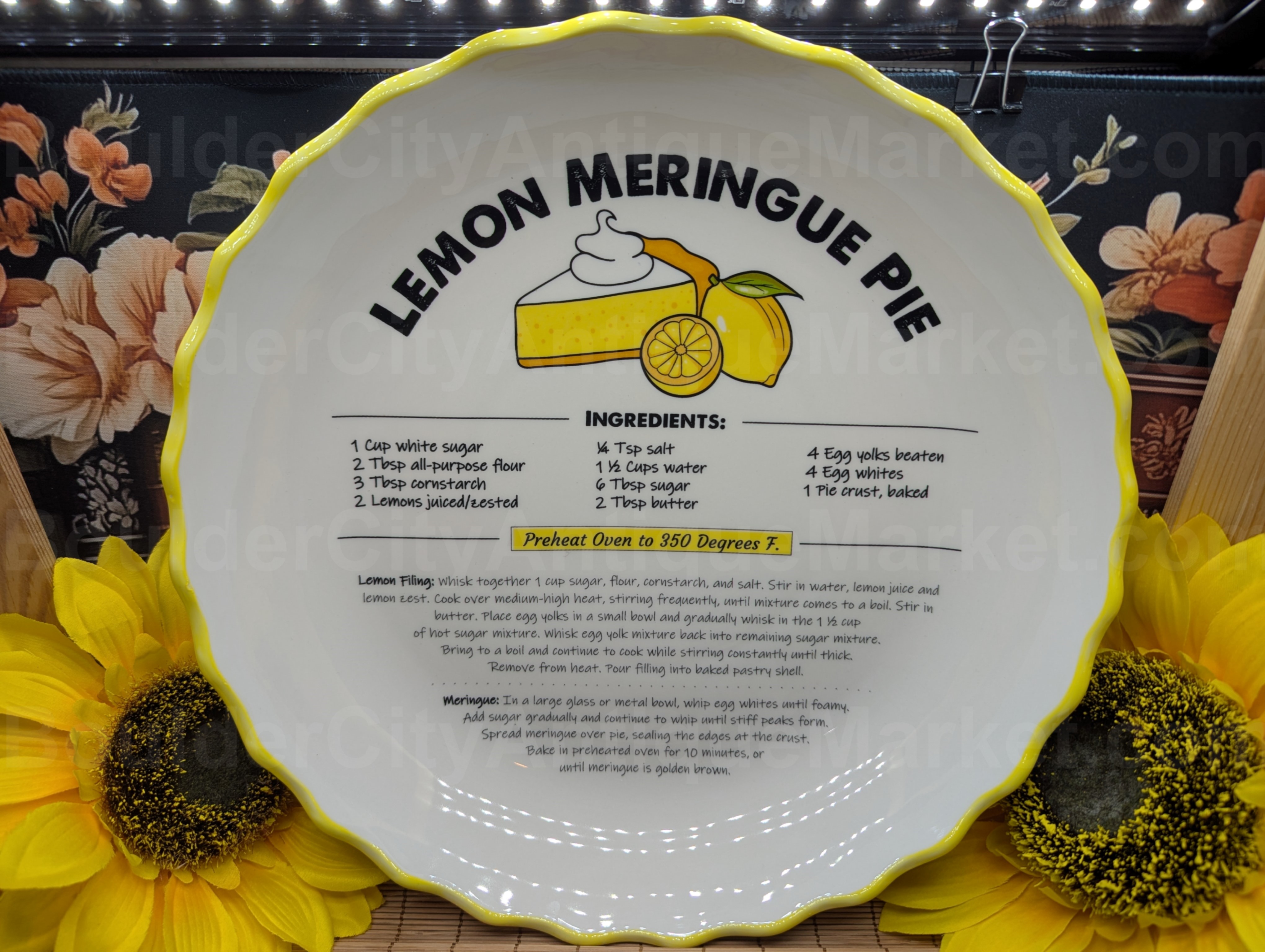 Lemon Meringue Recipe Pie Plate