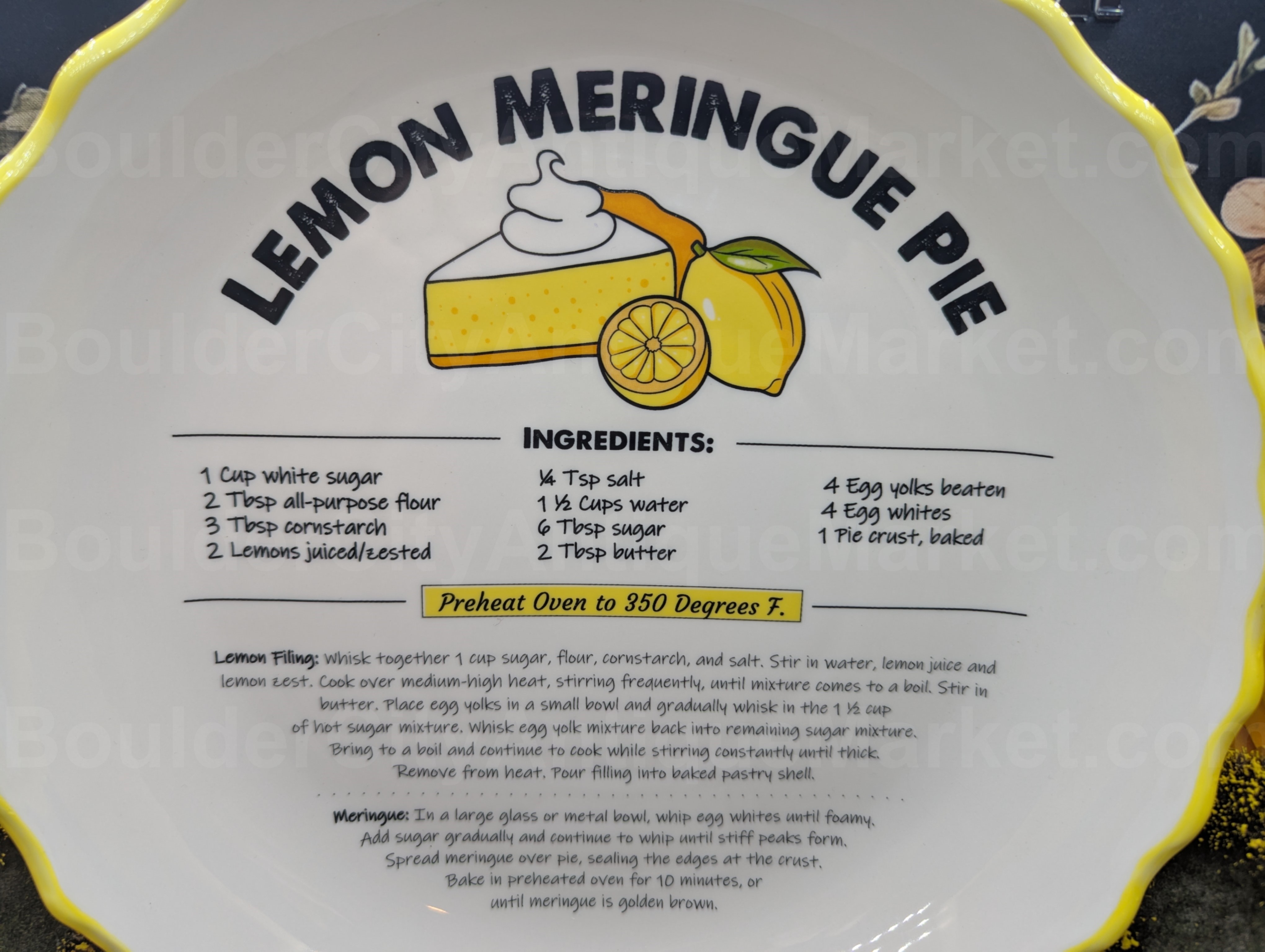 Lemon Meringue Recipe Pie Plate - Image 2