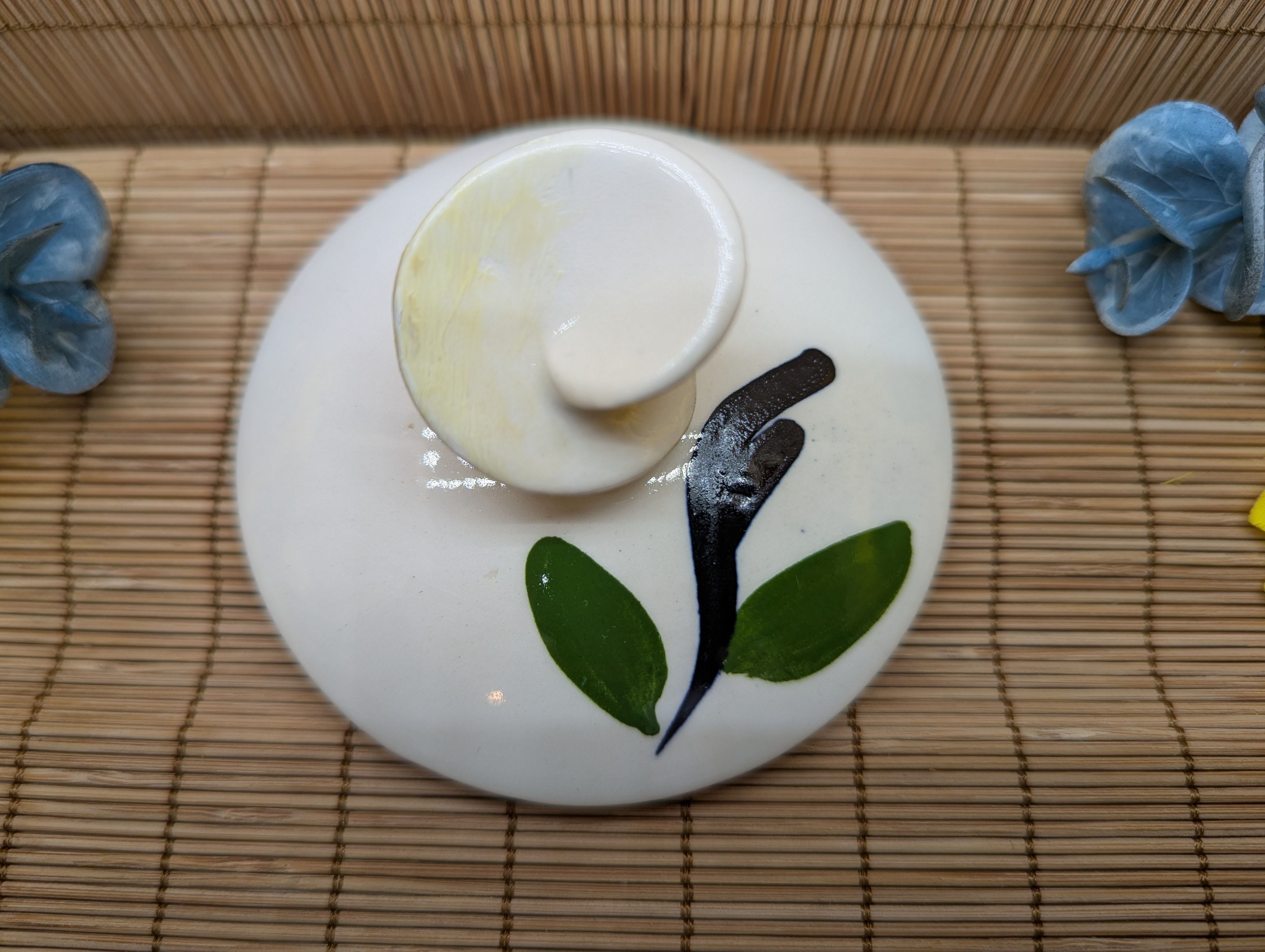 Dixie Dogwood Topsy Turvy Sugar Bowl Blue Ridge Pottery