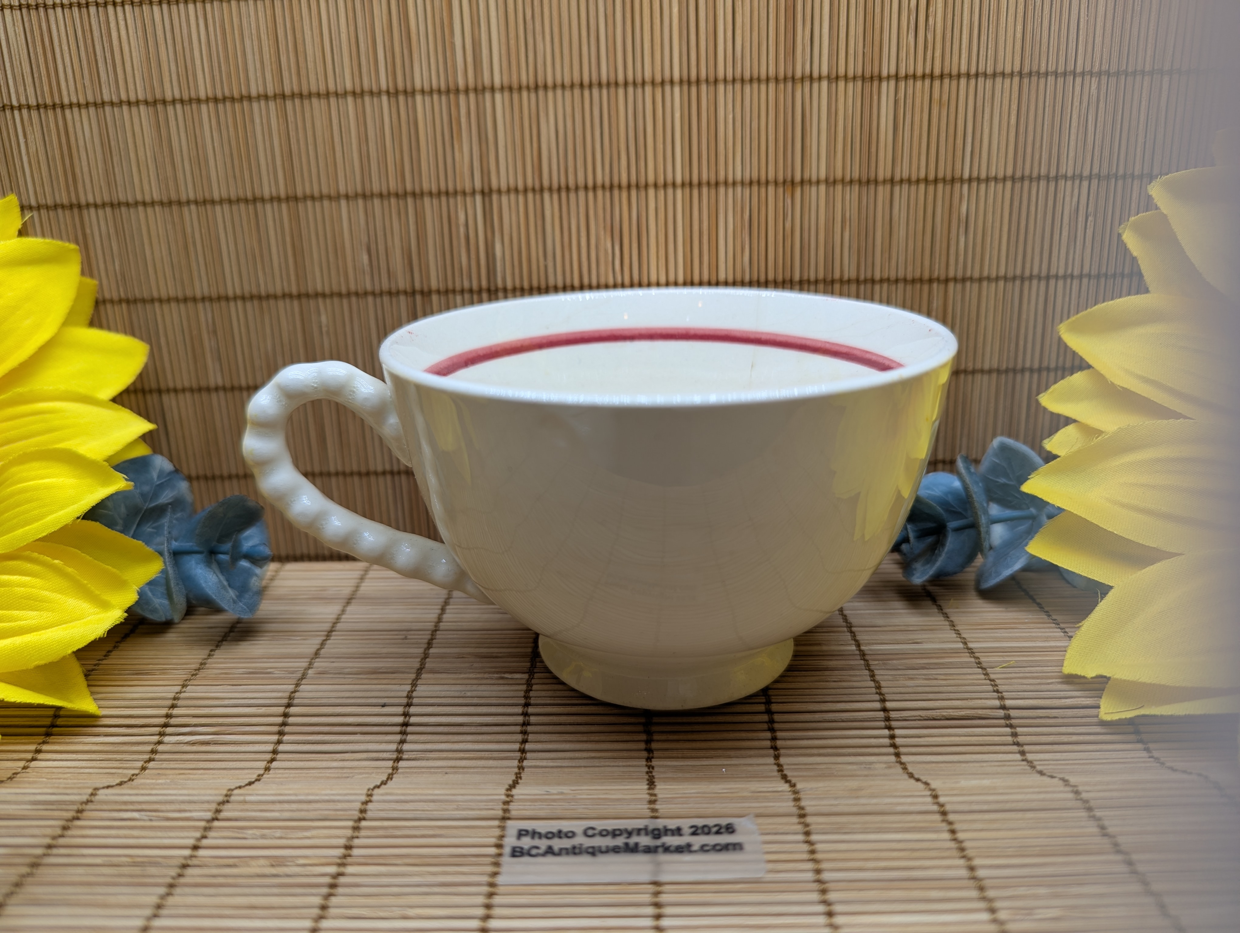 Sungold Cup with Bead Handle Blue Ridge Pottery