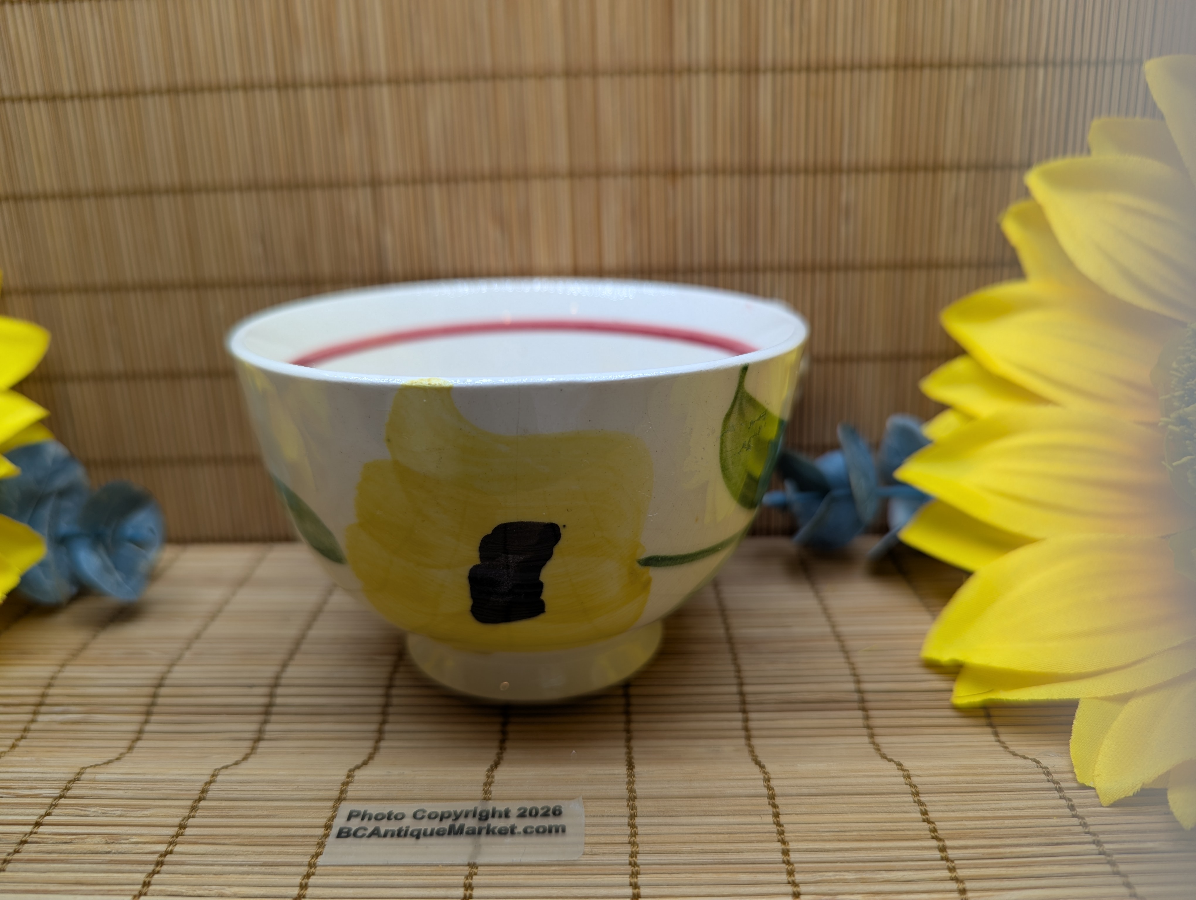 Sungold Cup with Bead Handle Blue Ridge Pottery