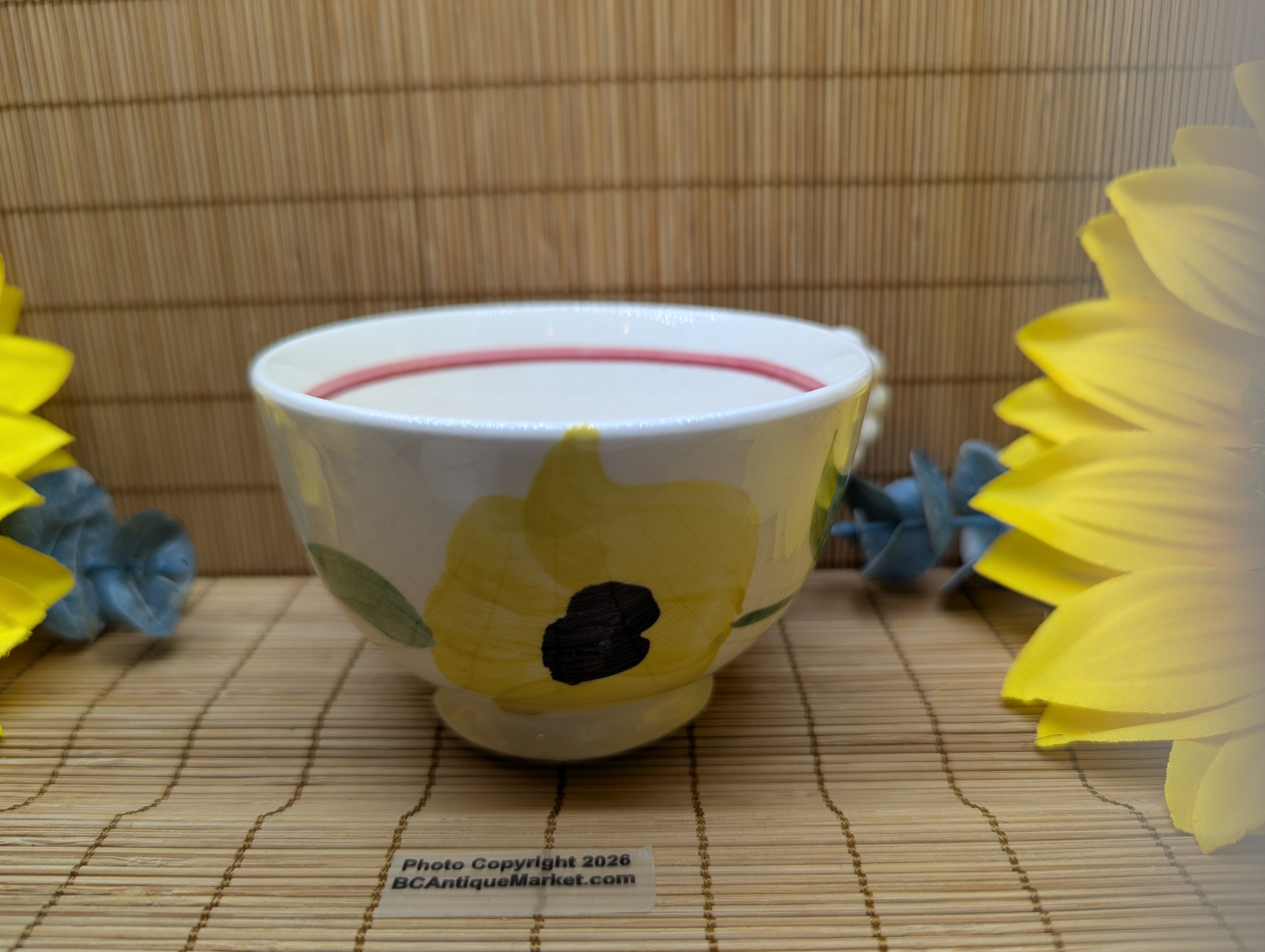 Sungold Cup with Bead Handle Blue Ridge Pottery