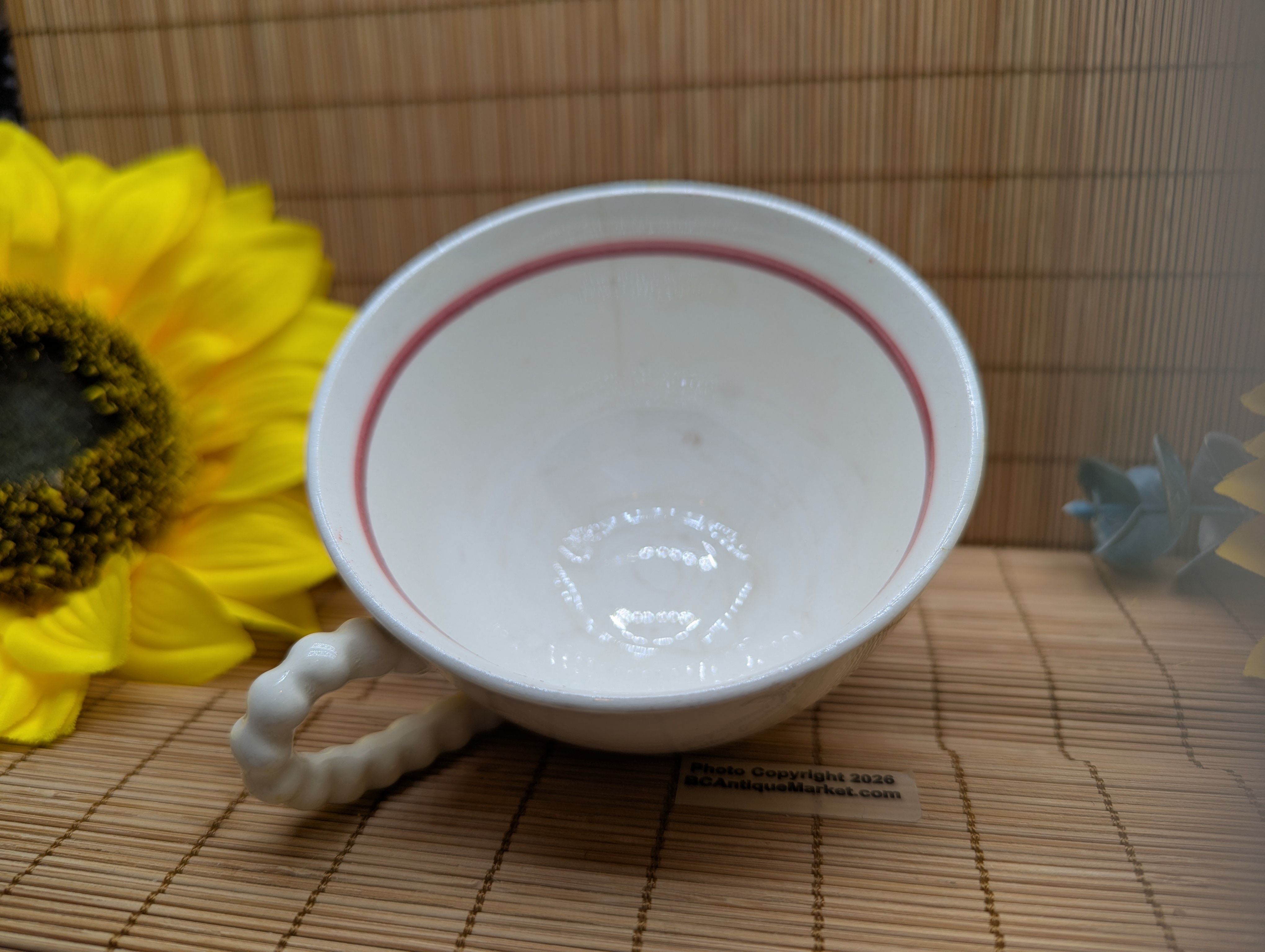 Sungold Cup with Bead Handle Blue Ridge Pottery