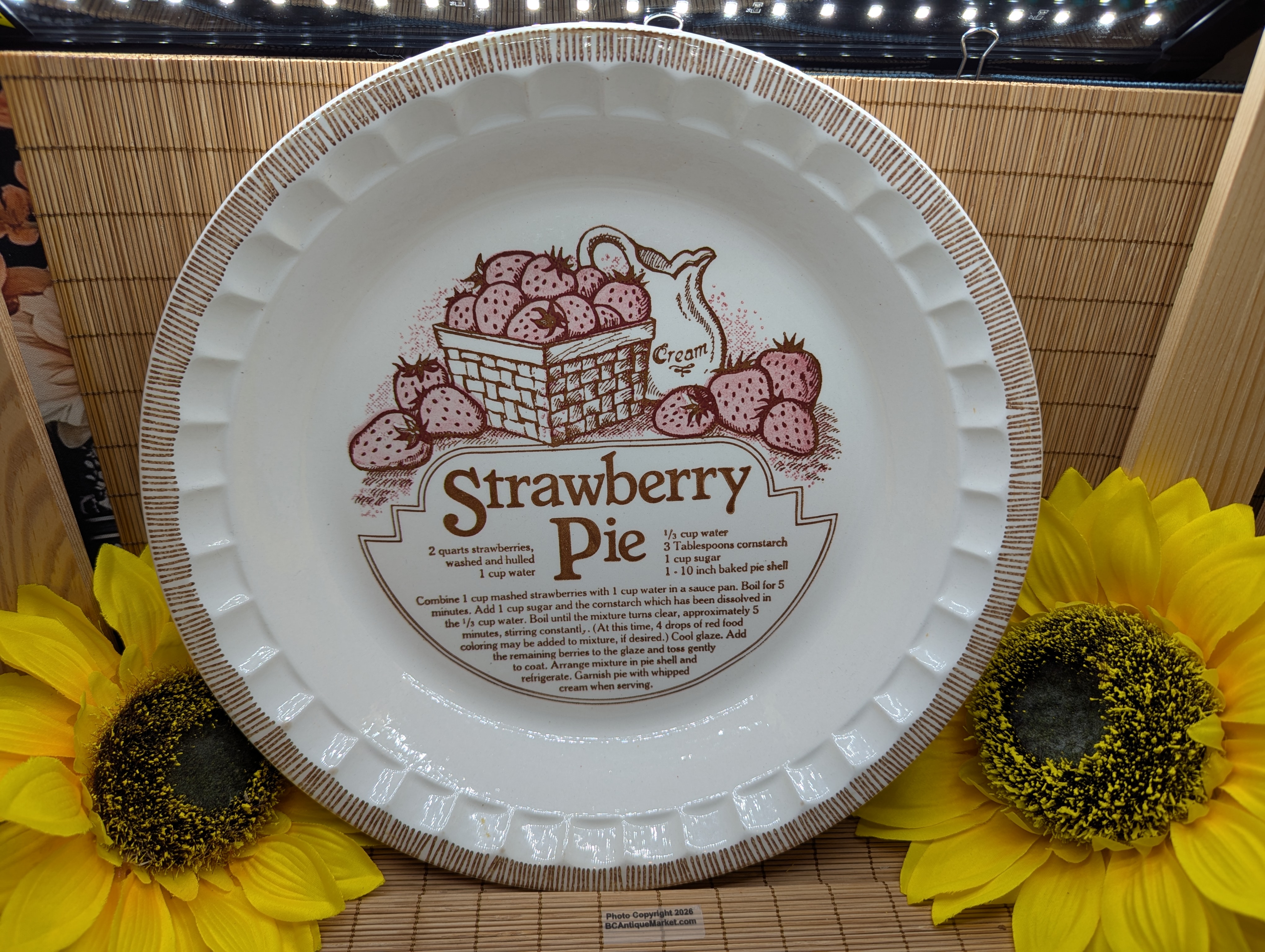 Strawberry Pie Recipe Pie Dish by Jeannette