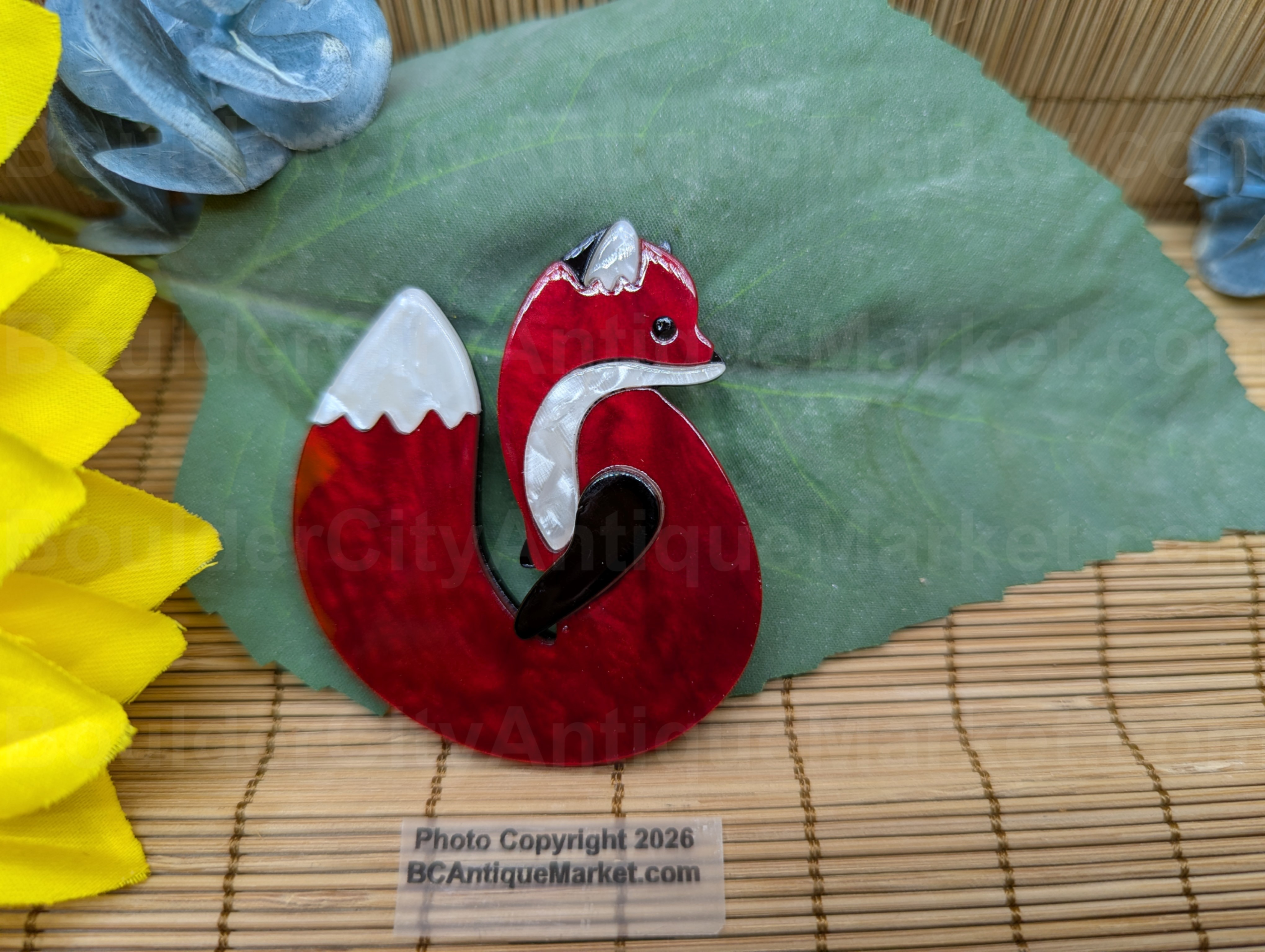 Red Fox Acrylic Brooch