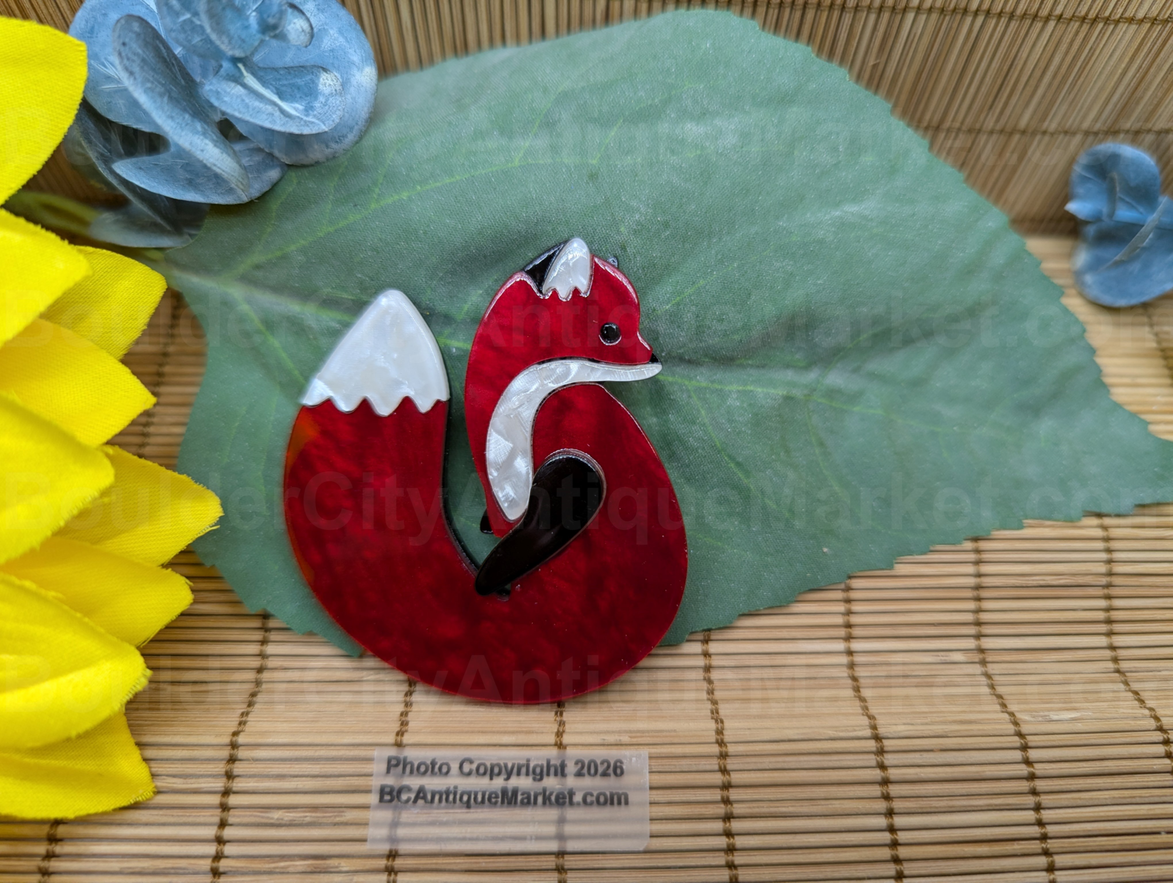 Red Fox Acrylic Brooch