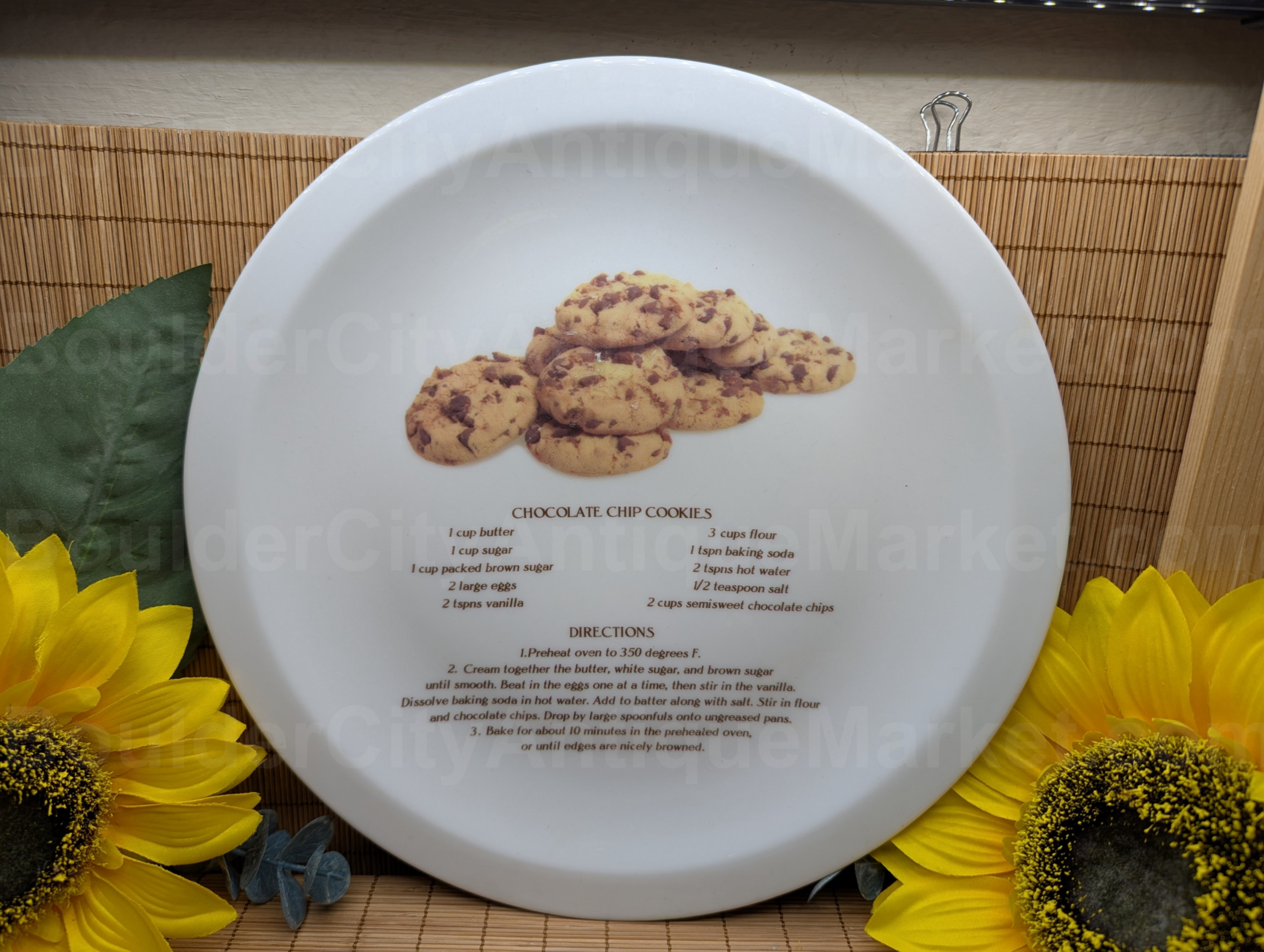 Chocolate Chip Cookies Recipe Plate 10 5/8"