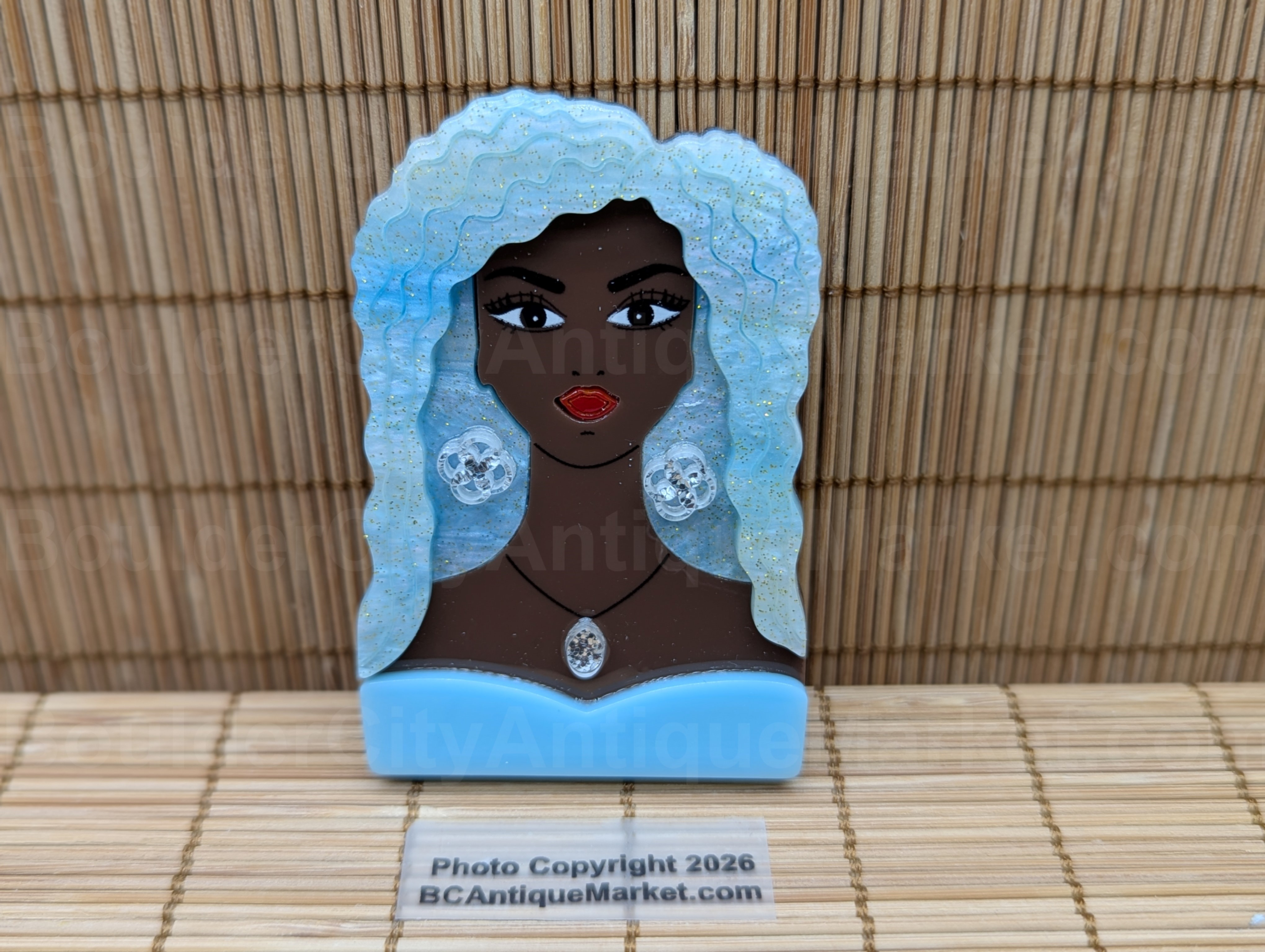 Light Blue Aqua Princess Acrylic Brooch